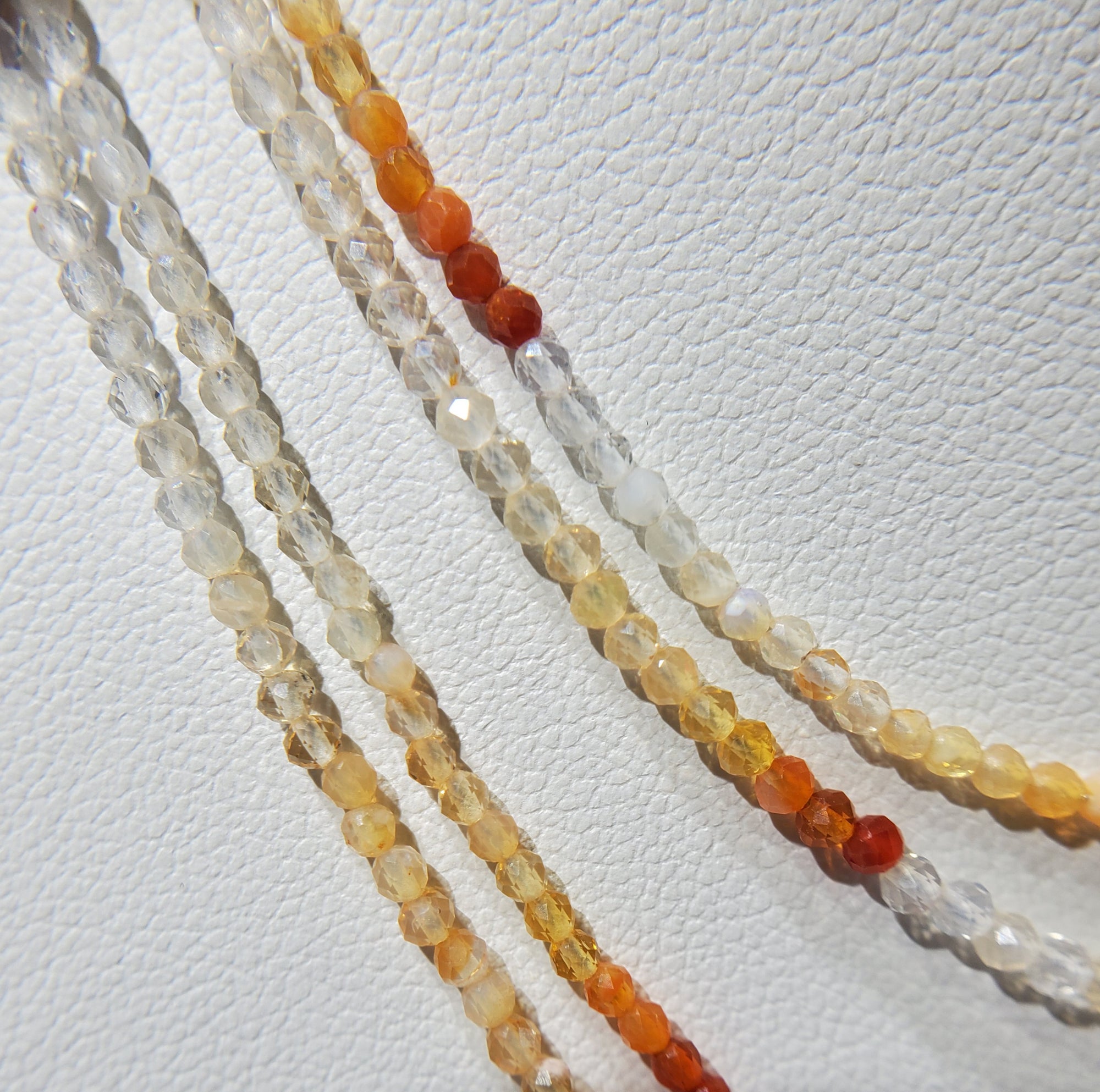 Faceted Fire Opal Bead Necklace