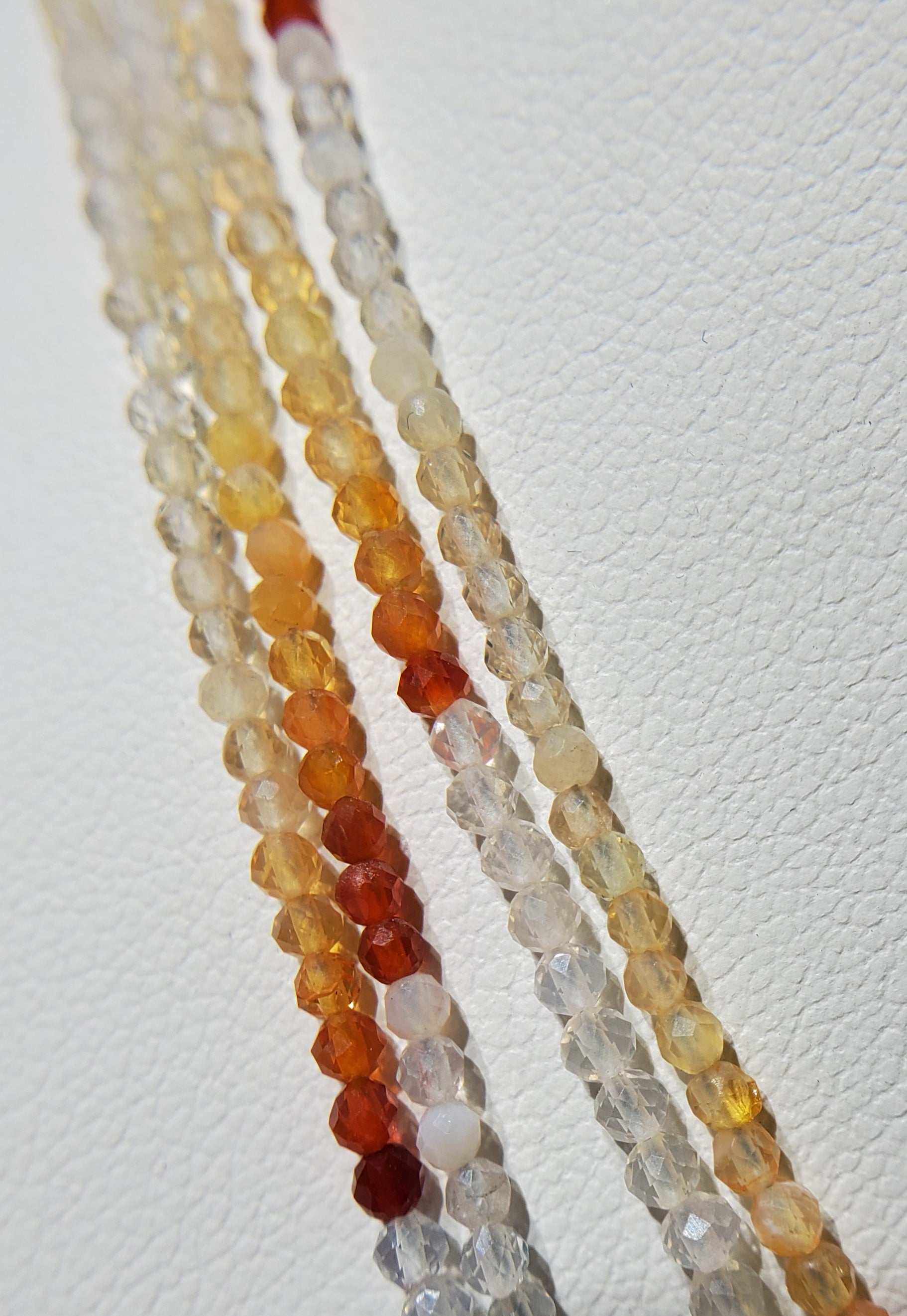 Faceted Fire Opal Bead Necklace