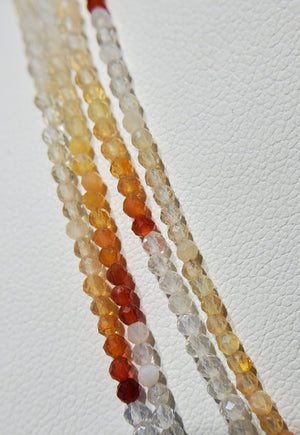 Faceted Fire Opal Bead Necklace