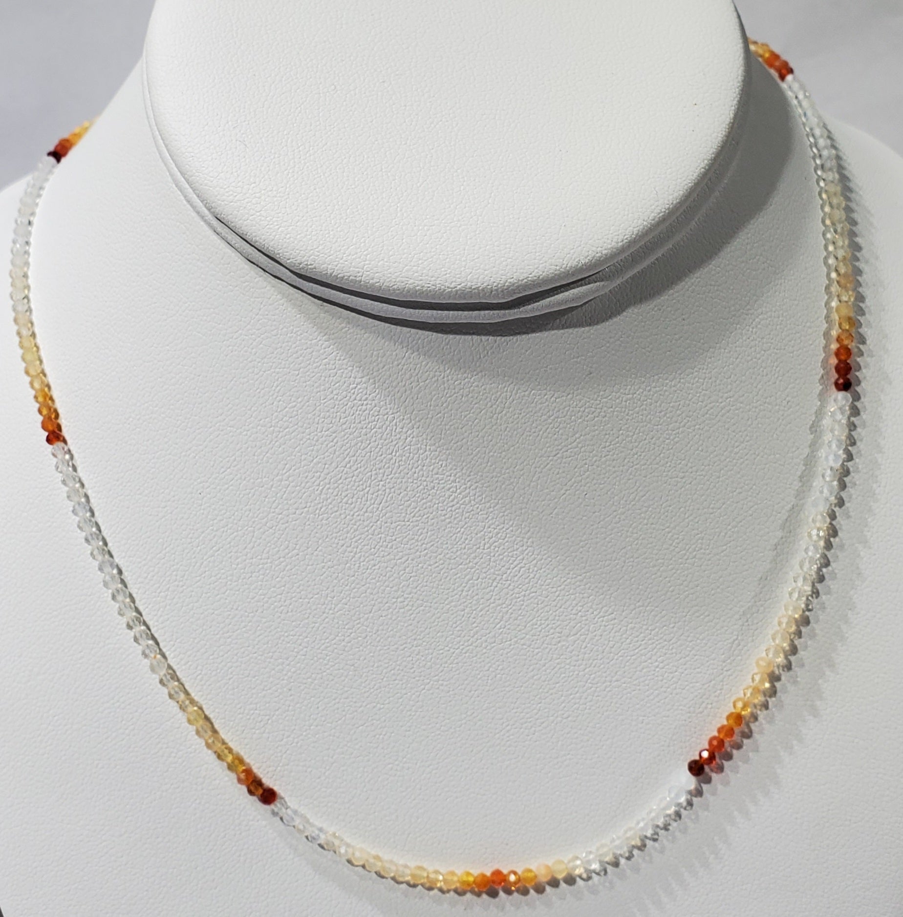 Faceted Fire Opal Bead Necklace