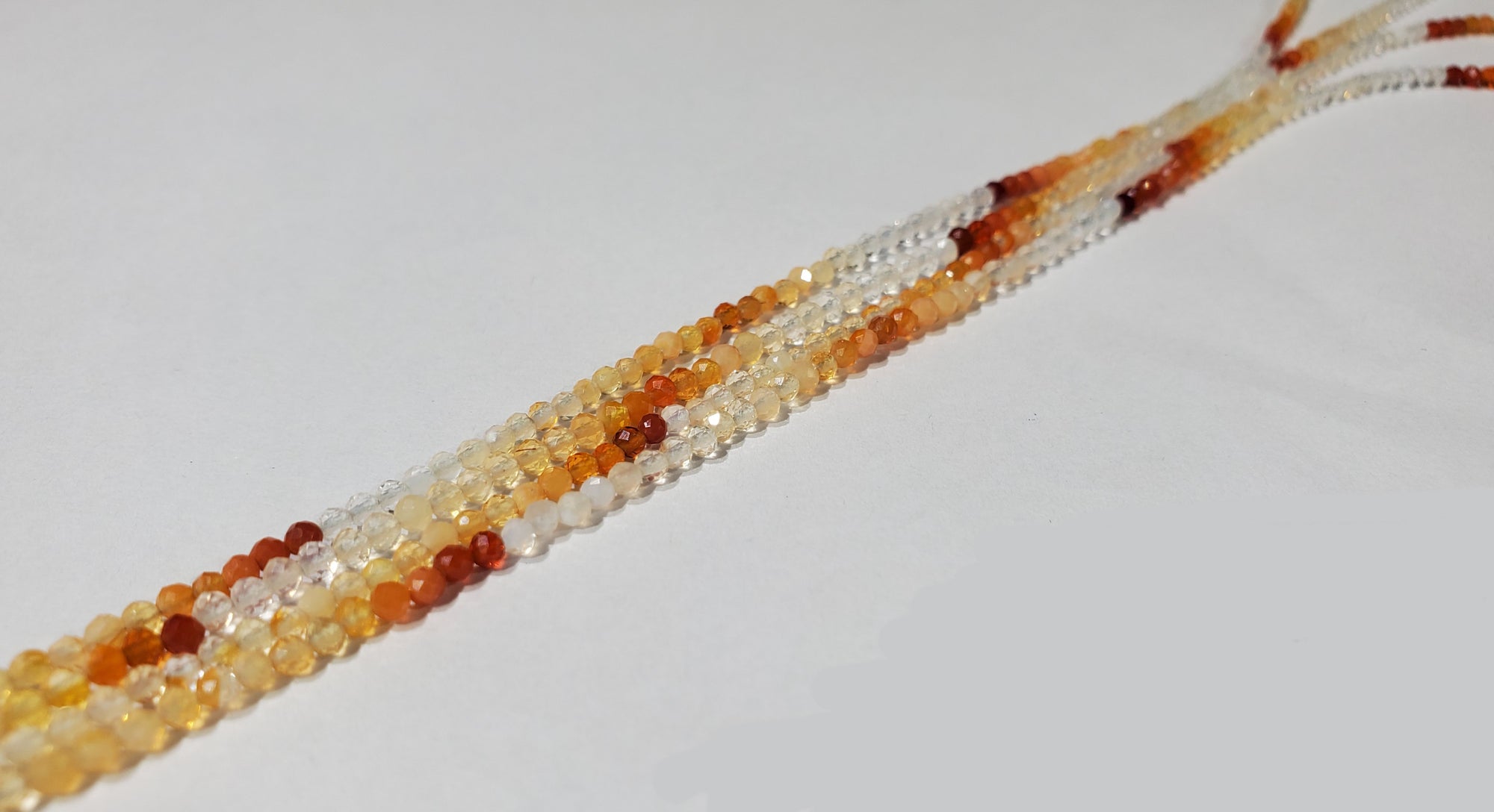 Faceted Fire Opal Bead Necklace