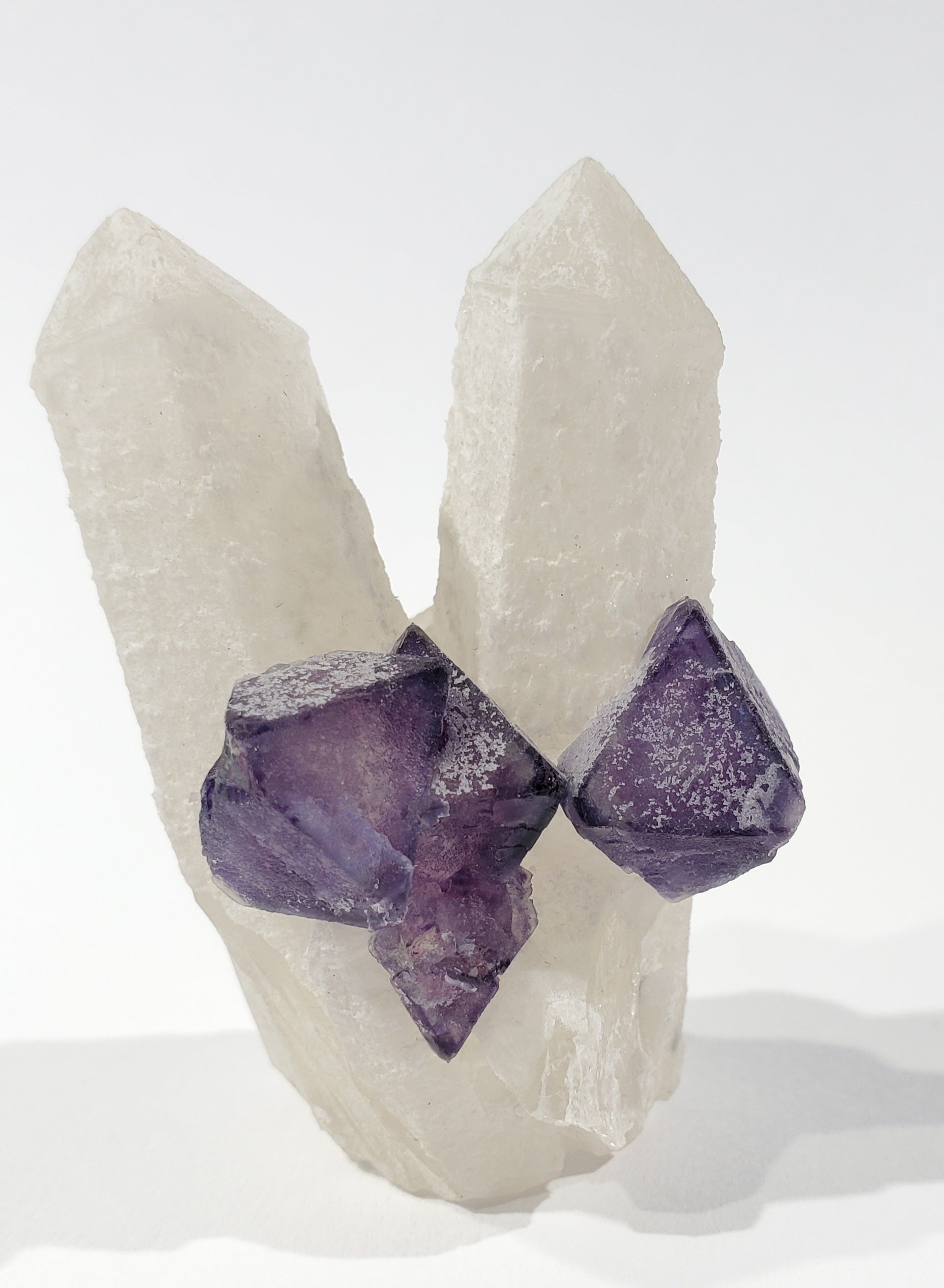 Fluorite on Quartz (China)