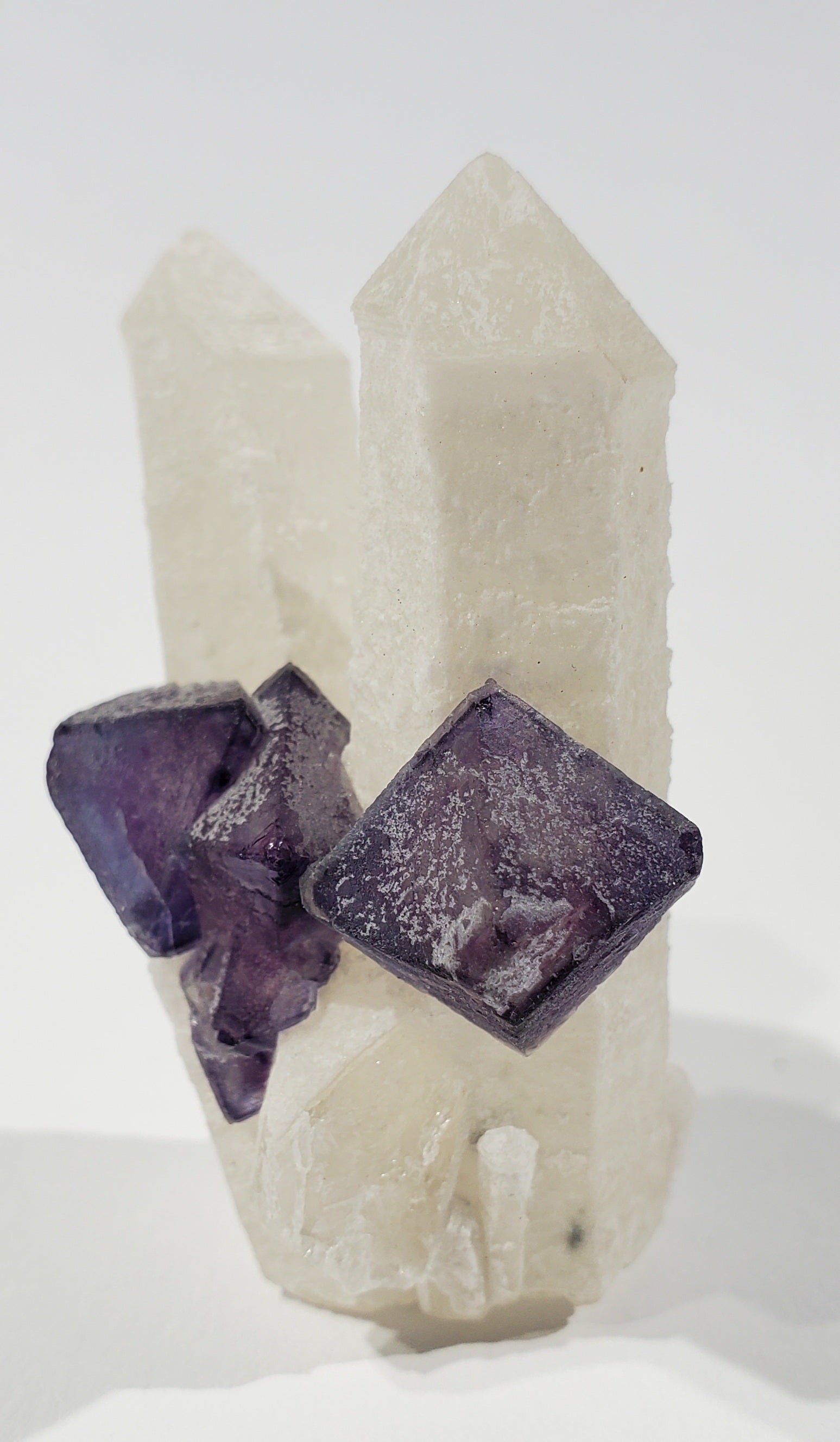 Fluorite on Quartz (China)