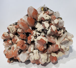 Quartz w/ Hematite, Dolomite, Chalcopyrite (China)