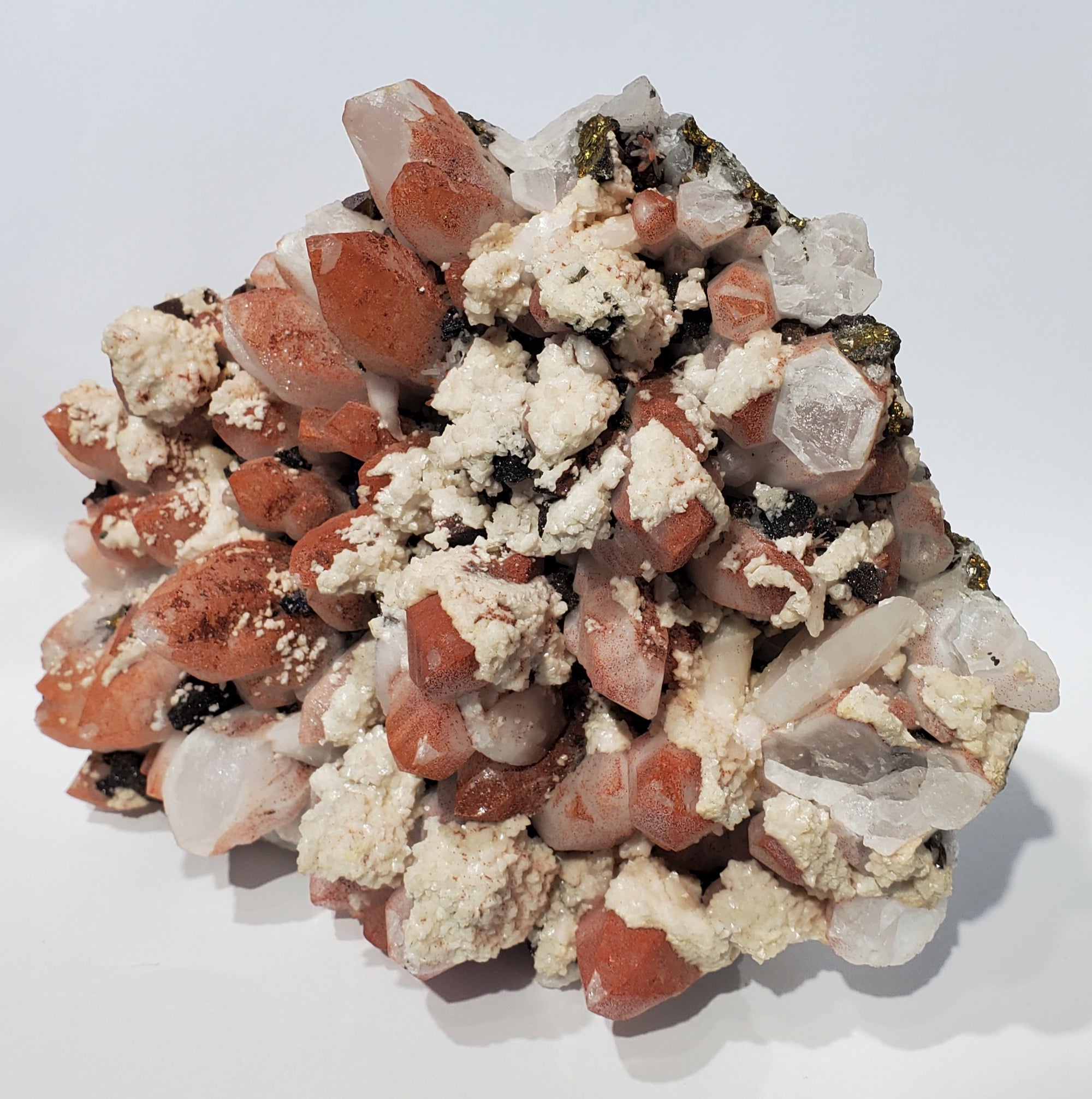 Quartz w/ Hematite, Dolomite, Chalcopyrite (China)