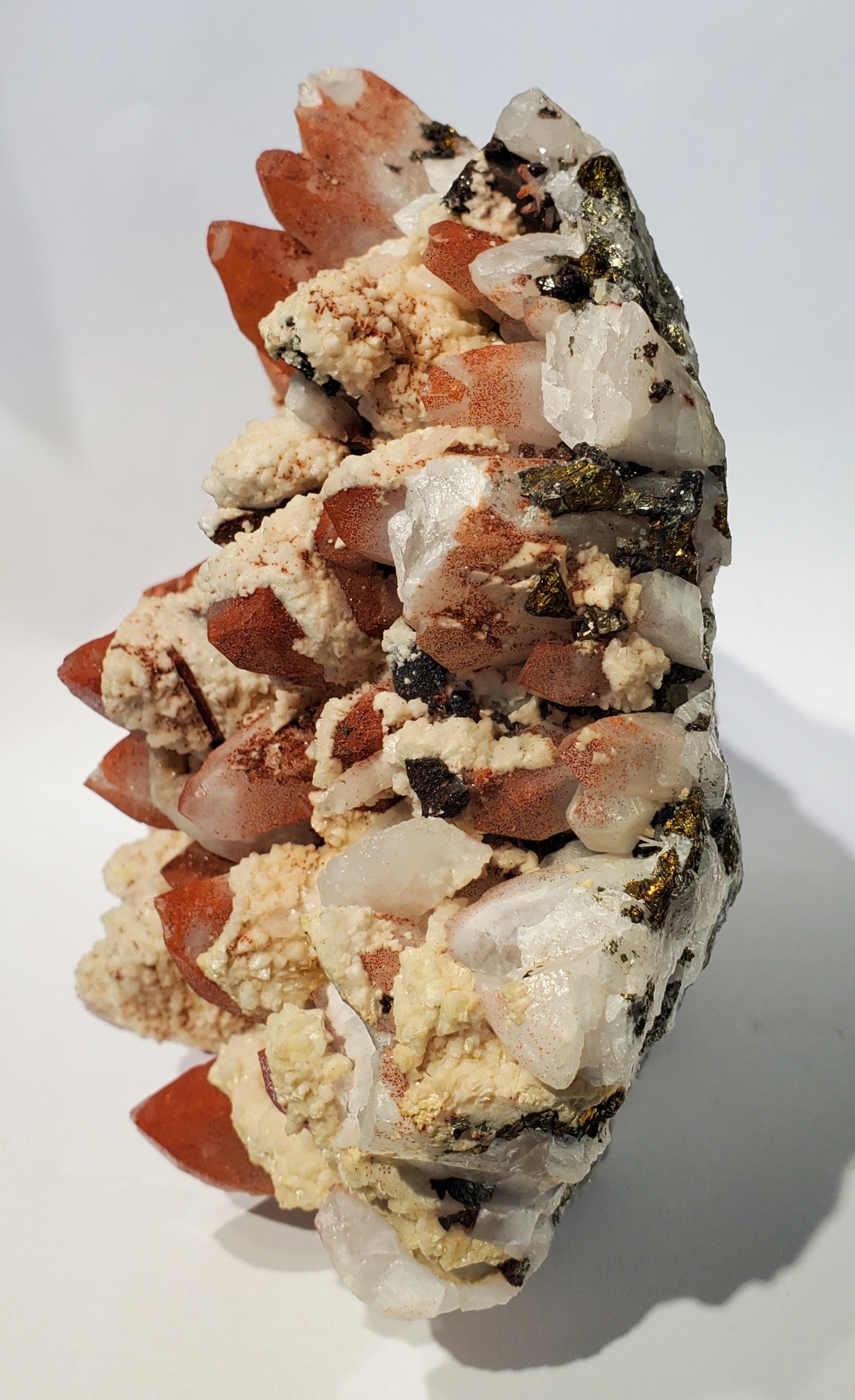 Quartz w/ Hematite, Dolomite, Chalcopyrite (China)