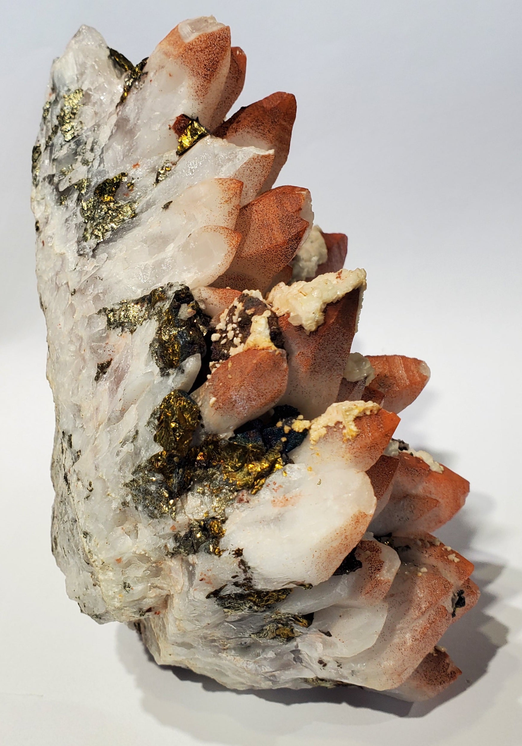 Quartz w/ Hematite, Dolomite, Chalcopyrite (China)