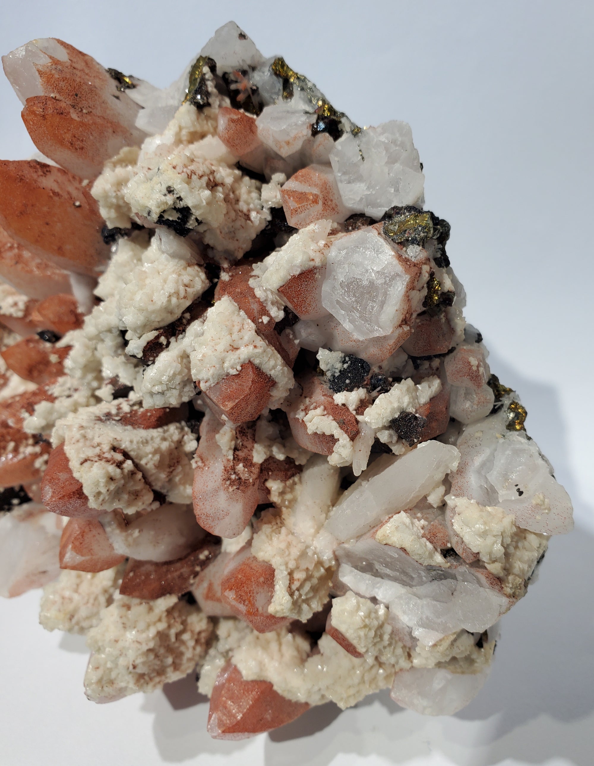 Quartz w/ Hematite, Dolomite, Chalcopyrite (China)