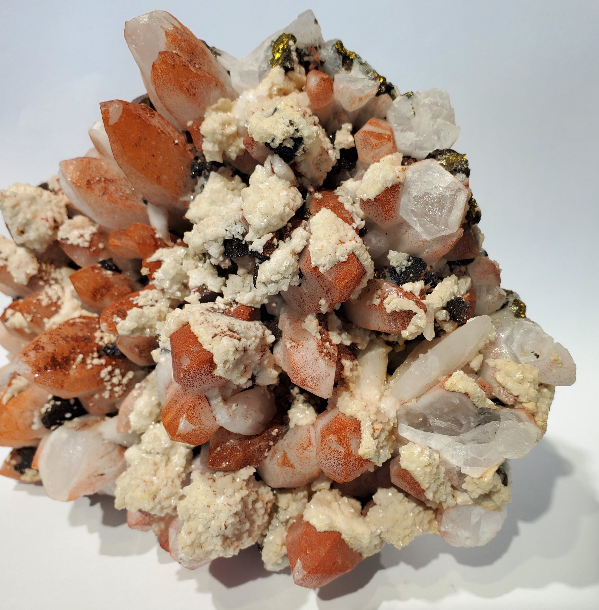 Quartz w/ Hematite, Dolomite, Chalcopyrite (China)