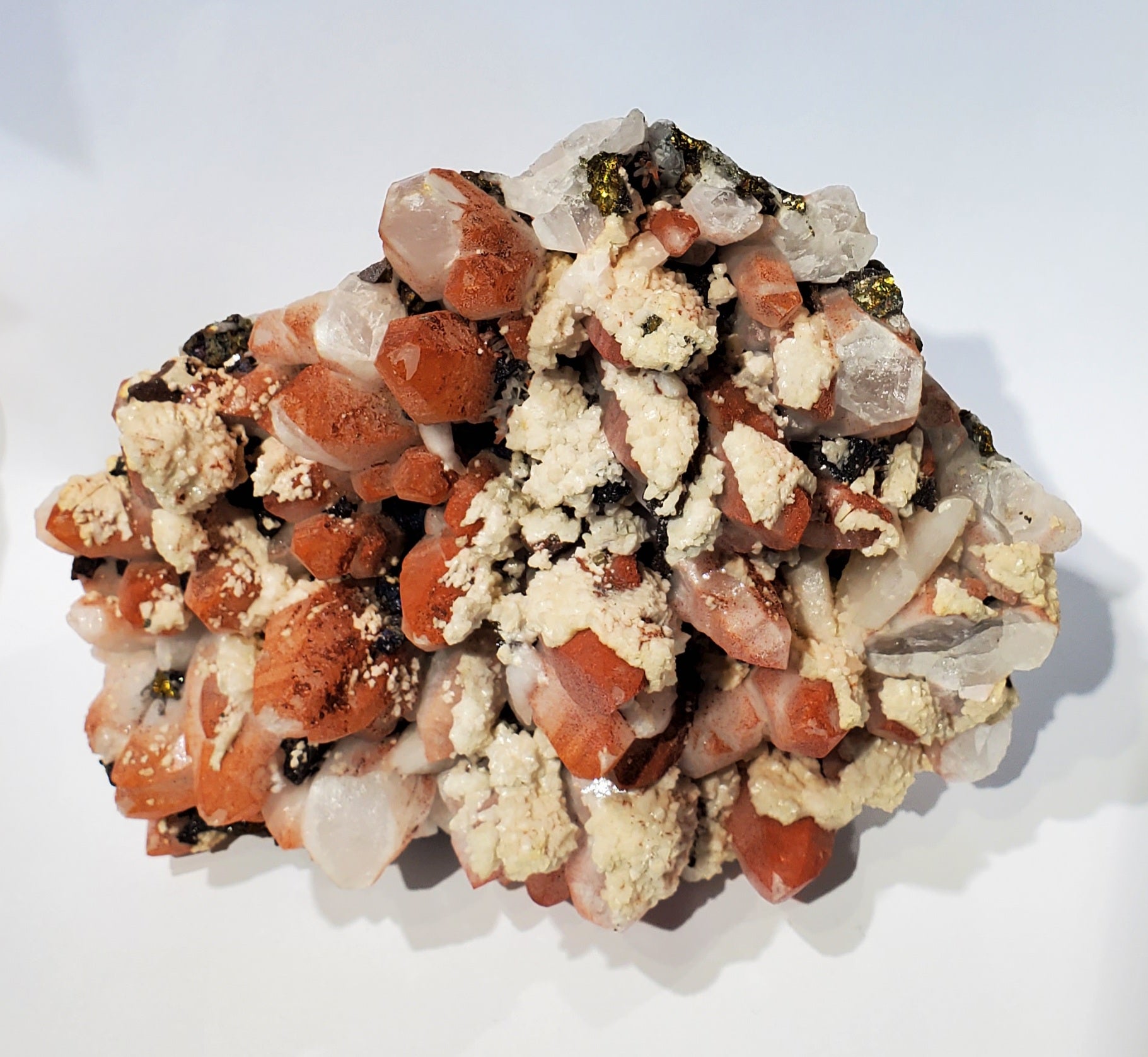 Quartz w/ Hematite, Dolomite, Chalcopyrite (China)