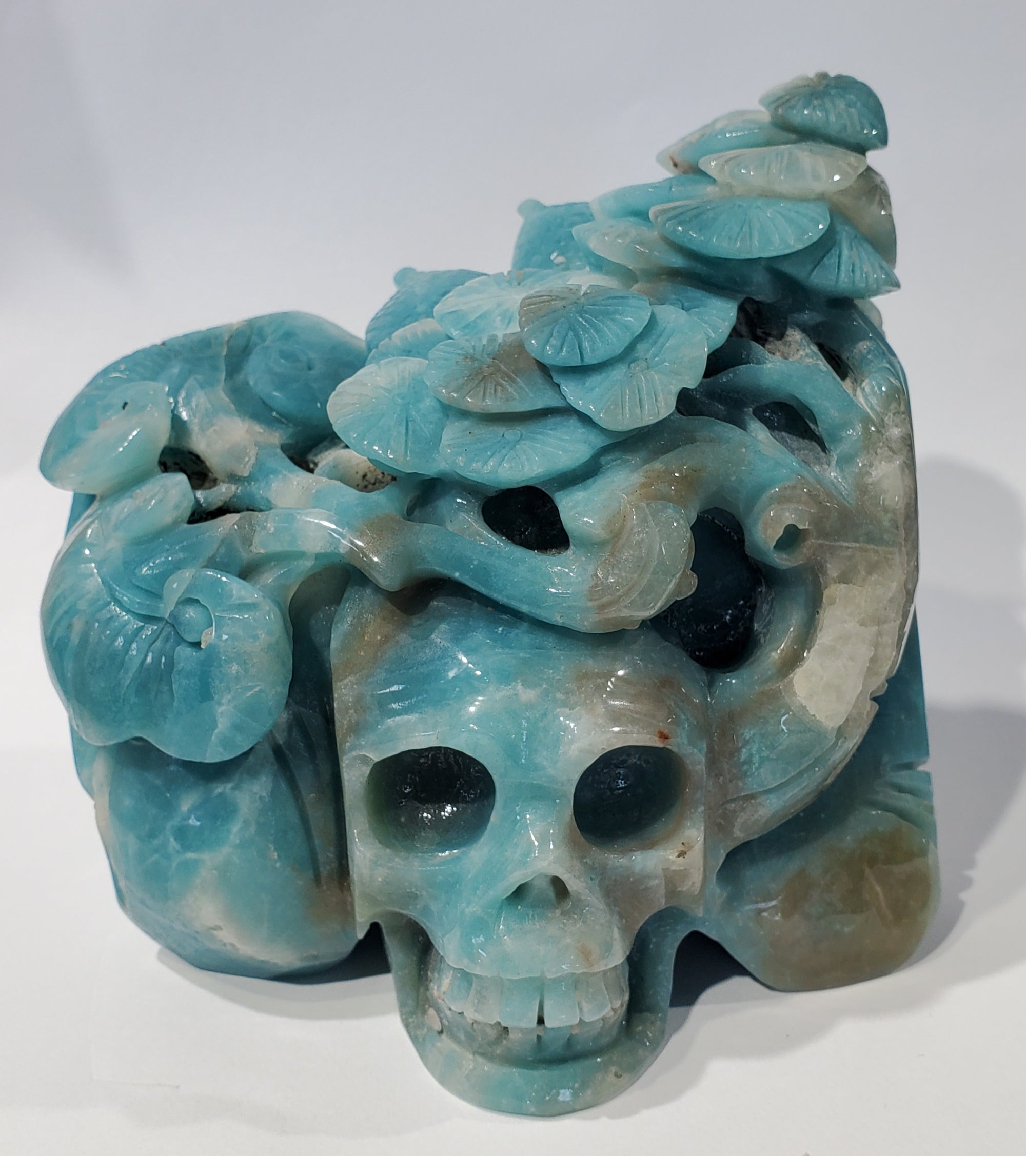 Amazonite Skull Carving