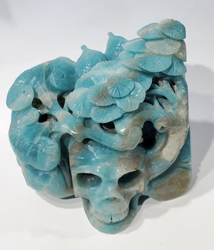 Amazonite Skull Carving