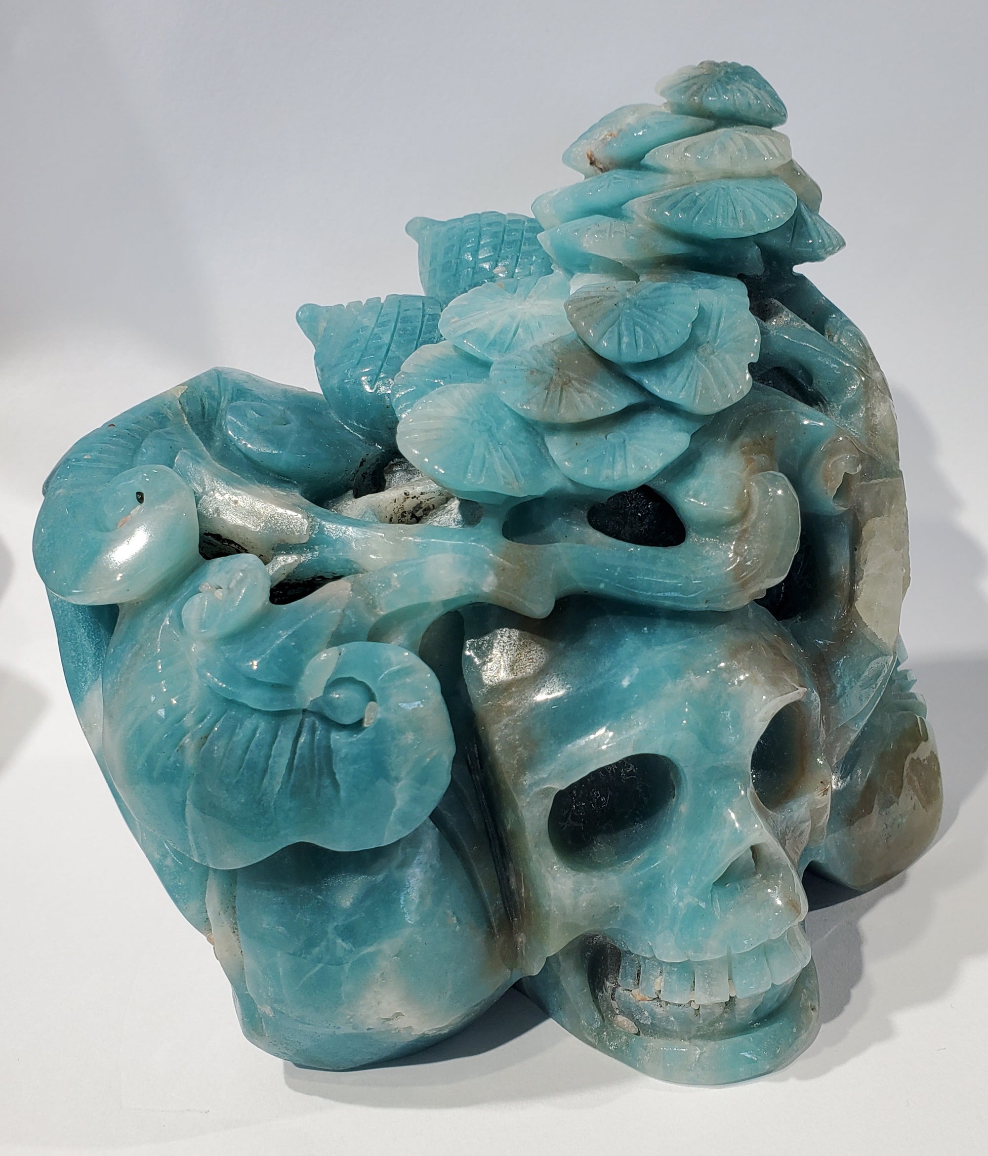 Amazonite Skull Carving