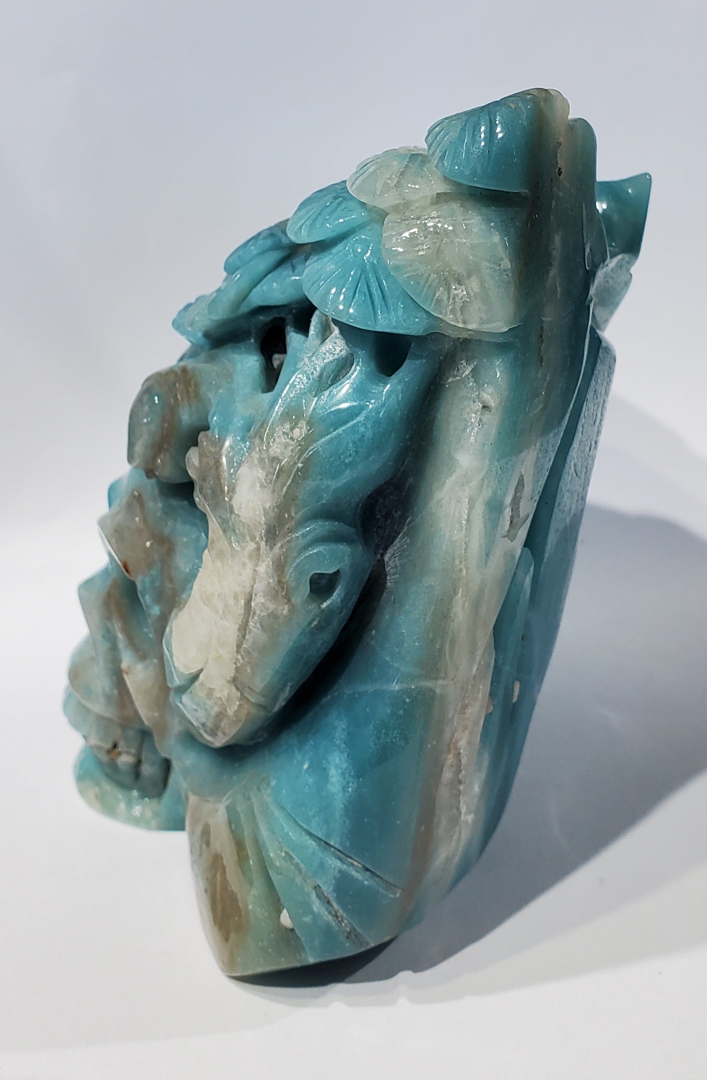 Amazonite Skull Carving