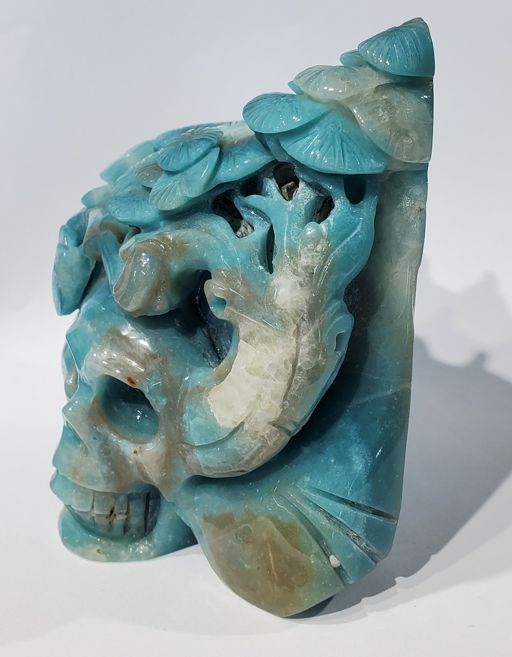 Amazonite Skull Carving
