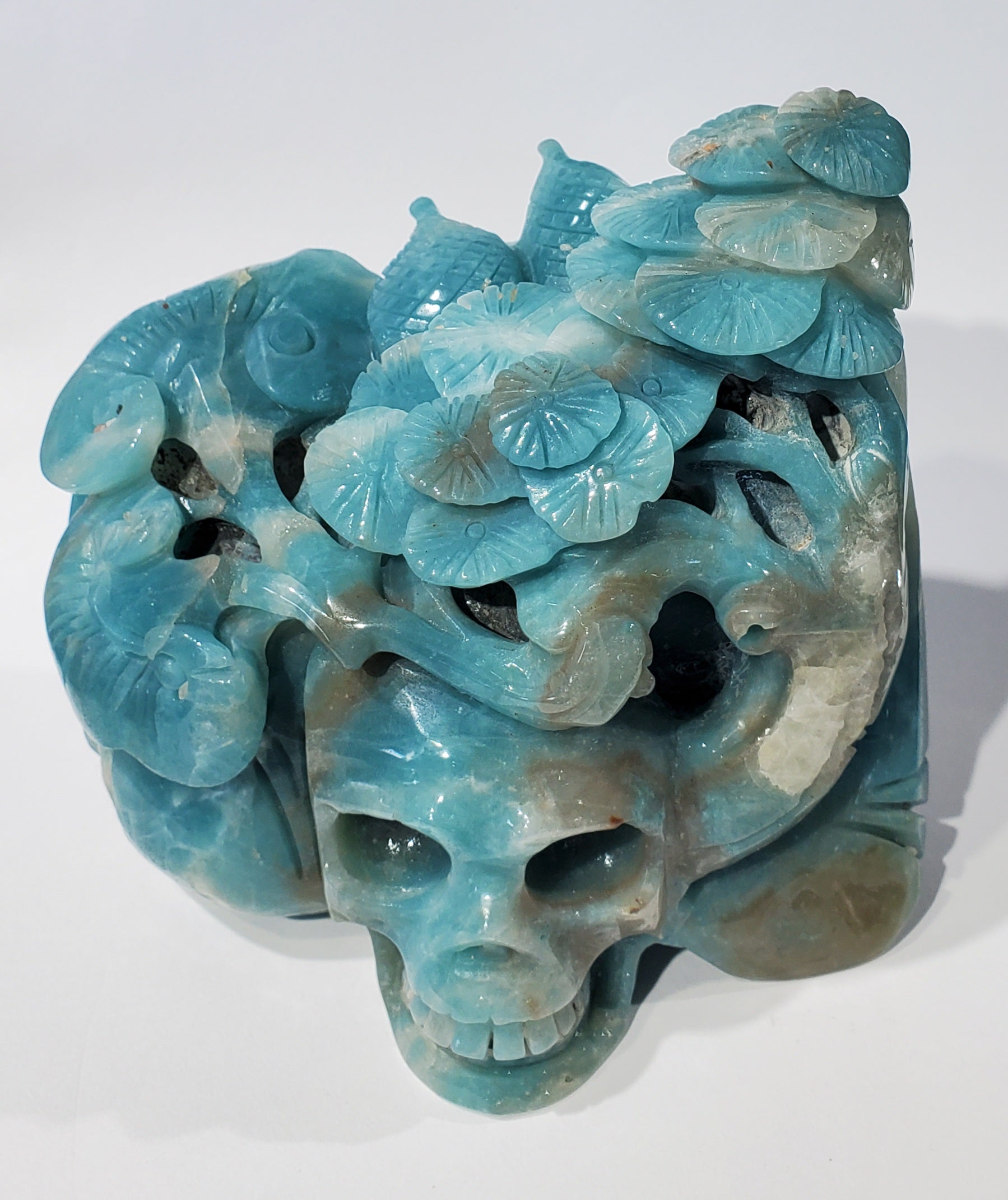 Amazonite Skull Carving