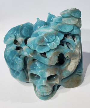 Amazonite Skull Carving