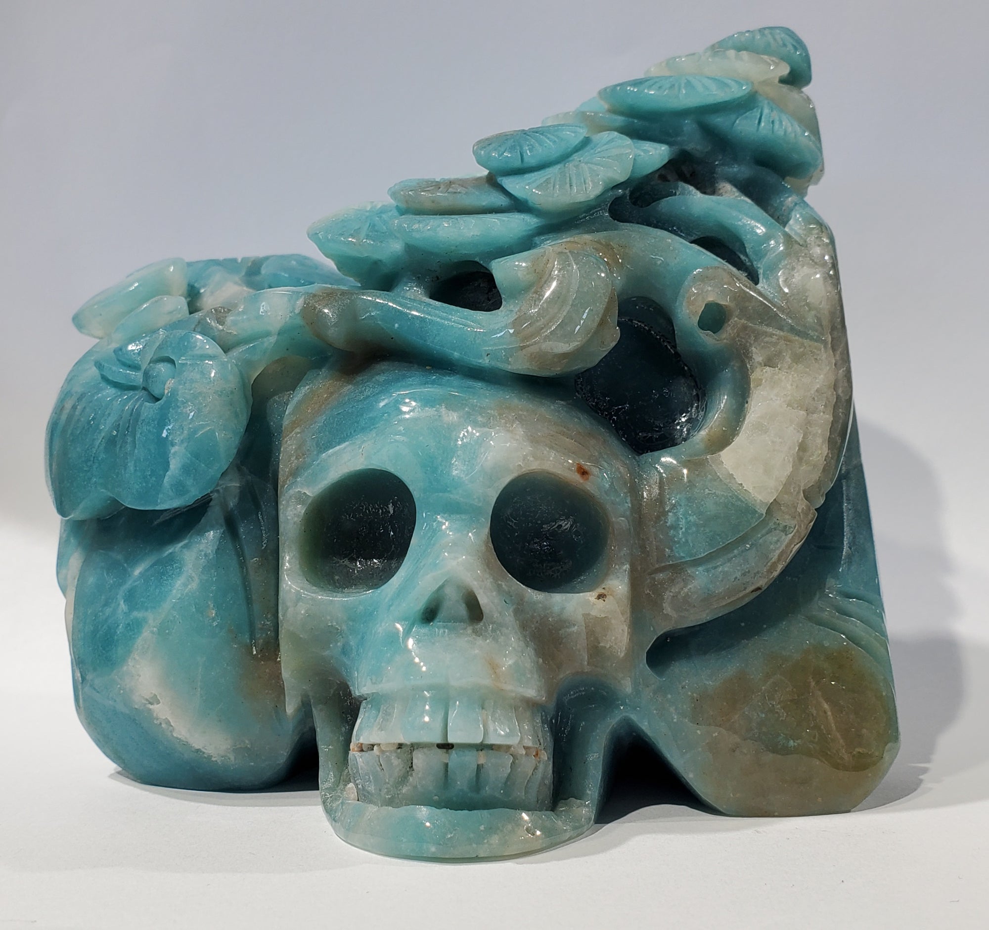 Amazonite Skull Carving