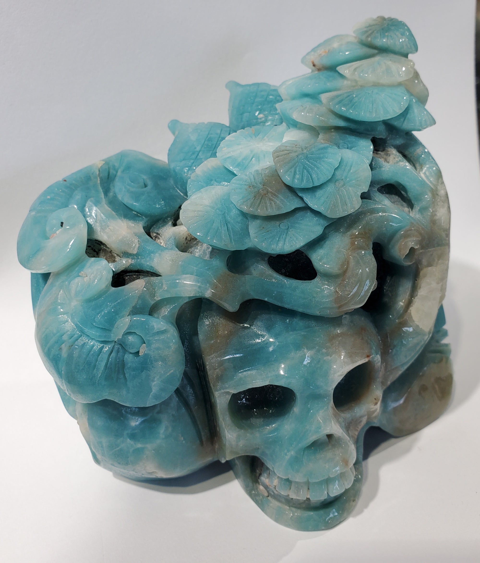 Amazonite Skull Carving