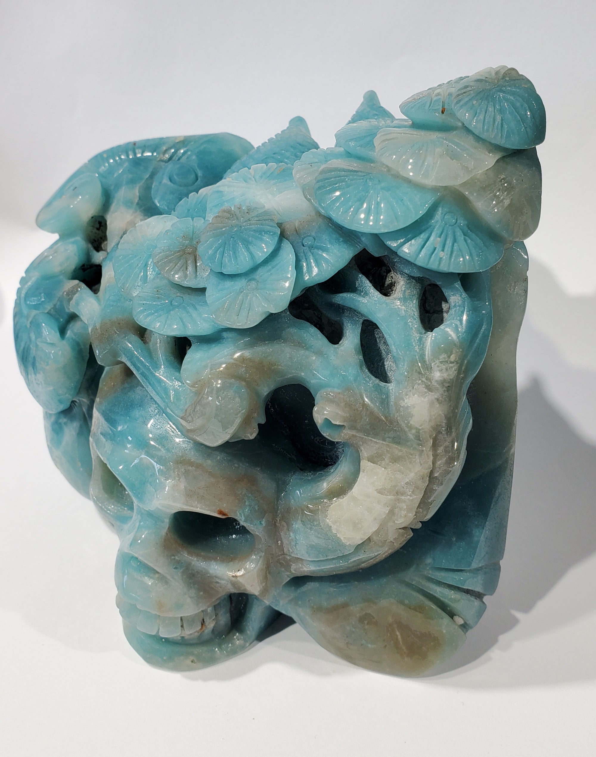 Amazonite Skull Carving