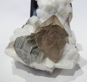 Smoky Quartz w/ Aquamarine, Schorl Tourmaline, Feldspar, and Mica (Pakistan)