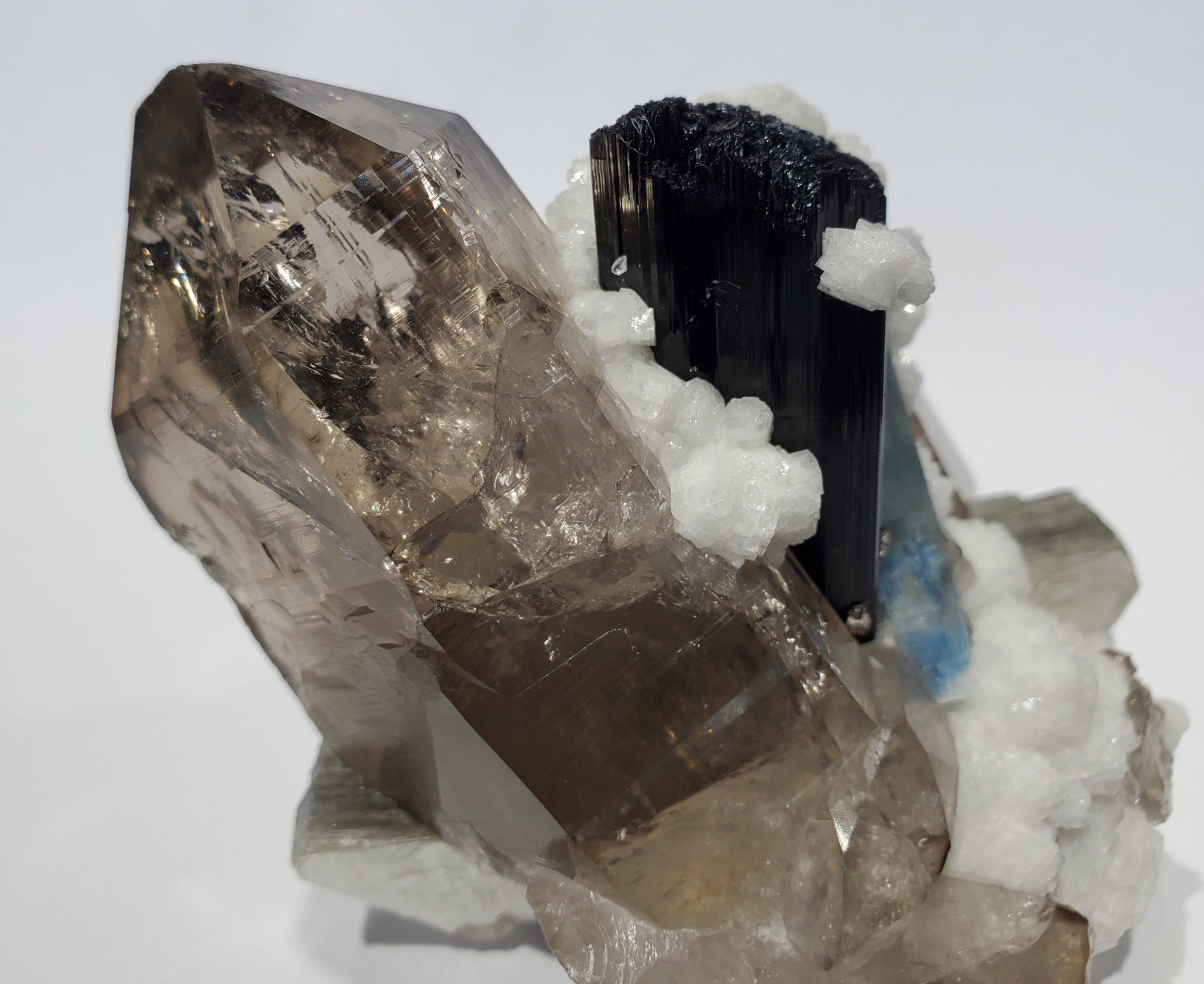 Smoky Quartz w/ Aquamarine, Schorl Tourmaline, Feldspar, and Mica (Pakistan)