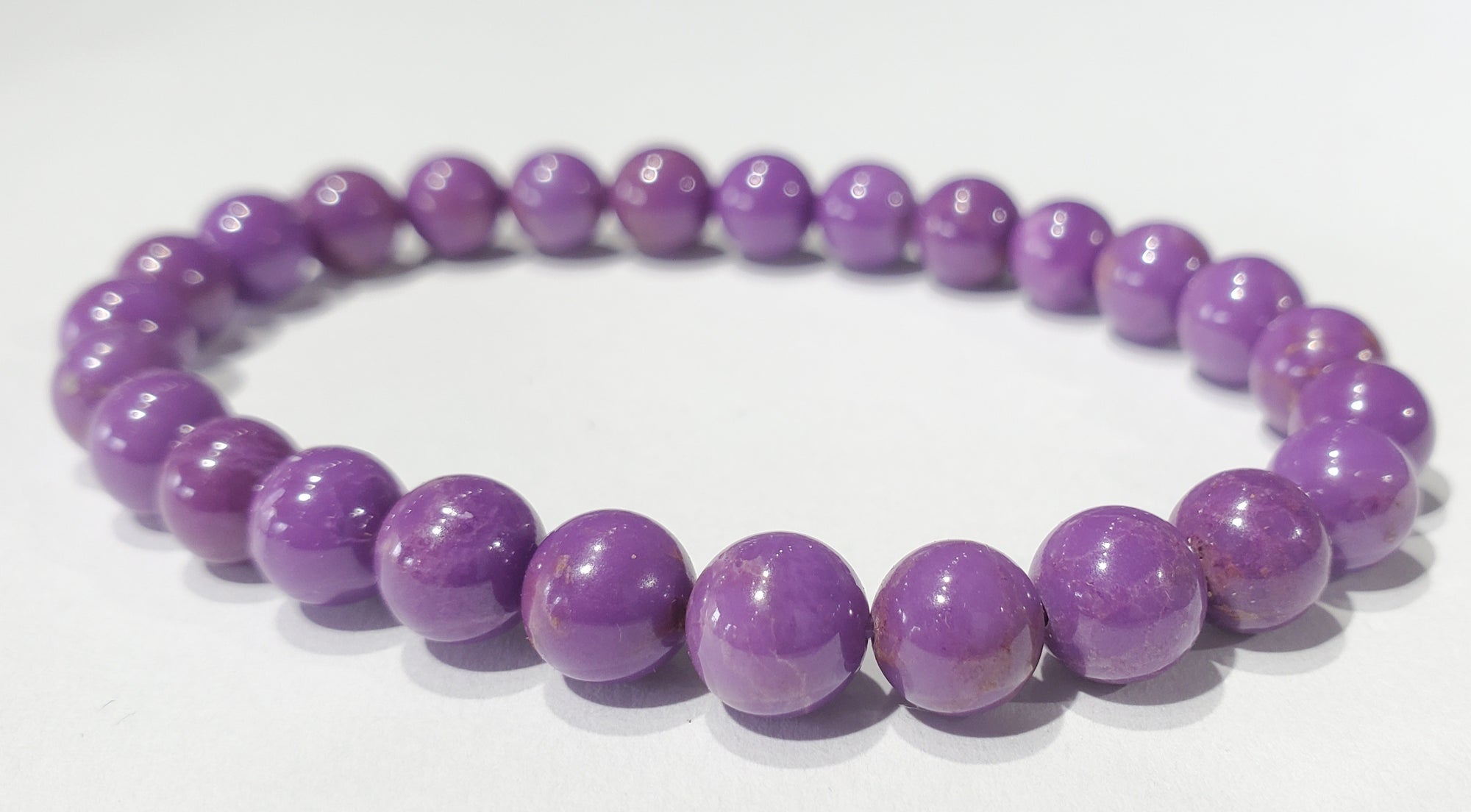 Phosphosiderite Bead Bracelet 7mm