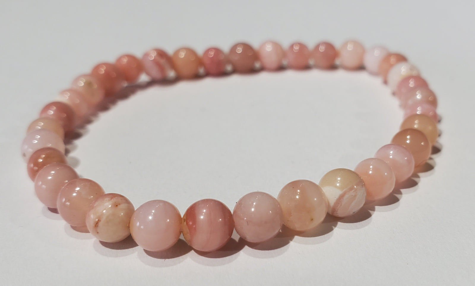 Pink Opal Bead Bracelet 6mm