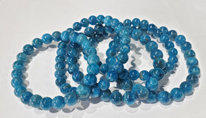 Blue Apatite Bead Bracelet