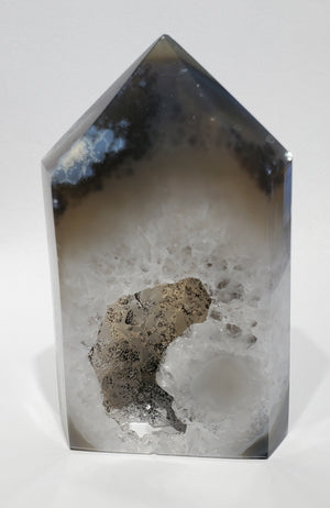 Agate Point with Quartz and Hollandite (Brasil)