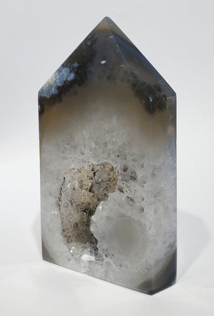 Agate Point with Quartz and Hollandite (Brasil)