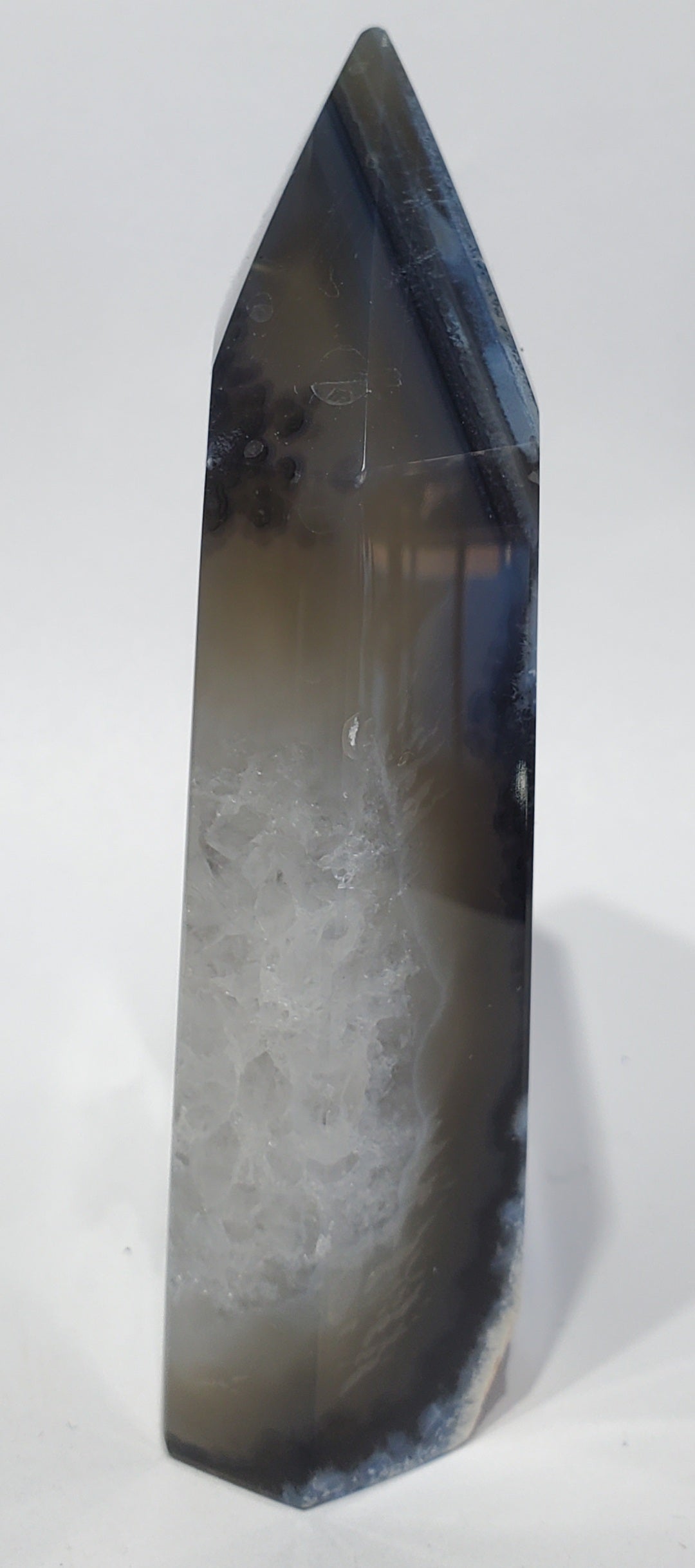 Agate Point with Quartz and Hollandite (Brasil)
