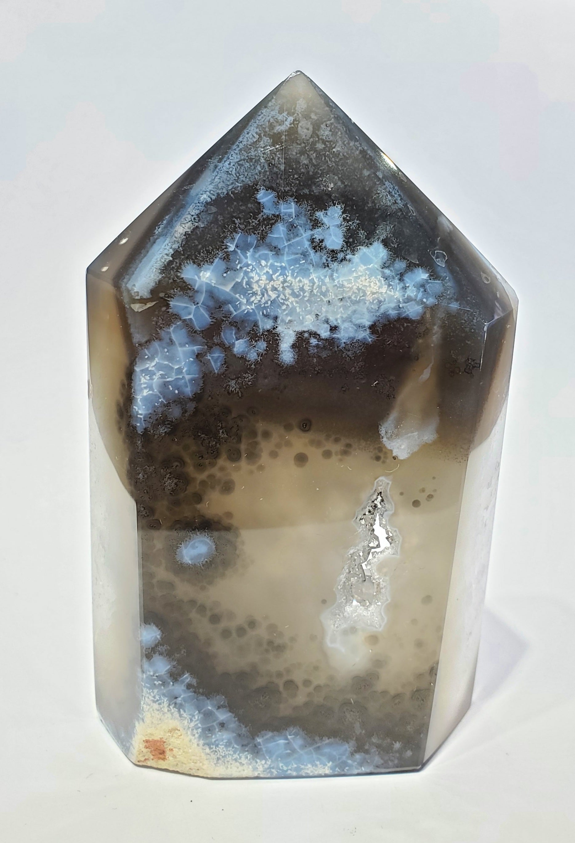 Agate Point with Quartz and Hollandite (Brasil)