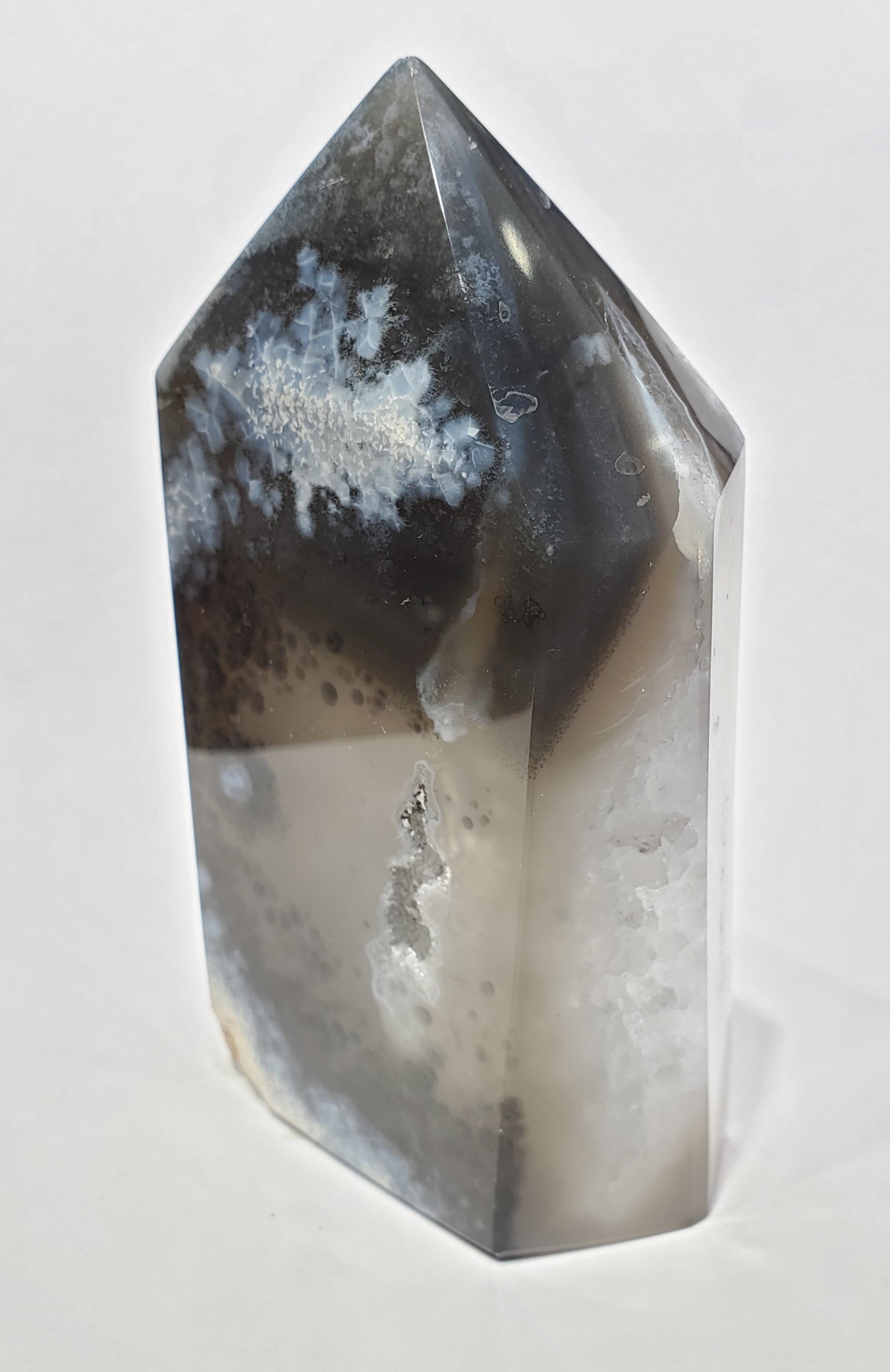 Agate Point with Quartz and Hollandite (Brasil)