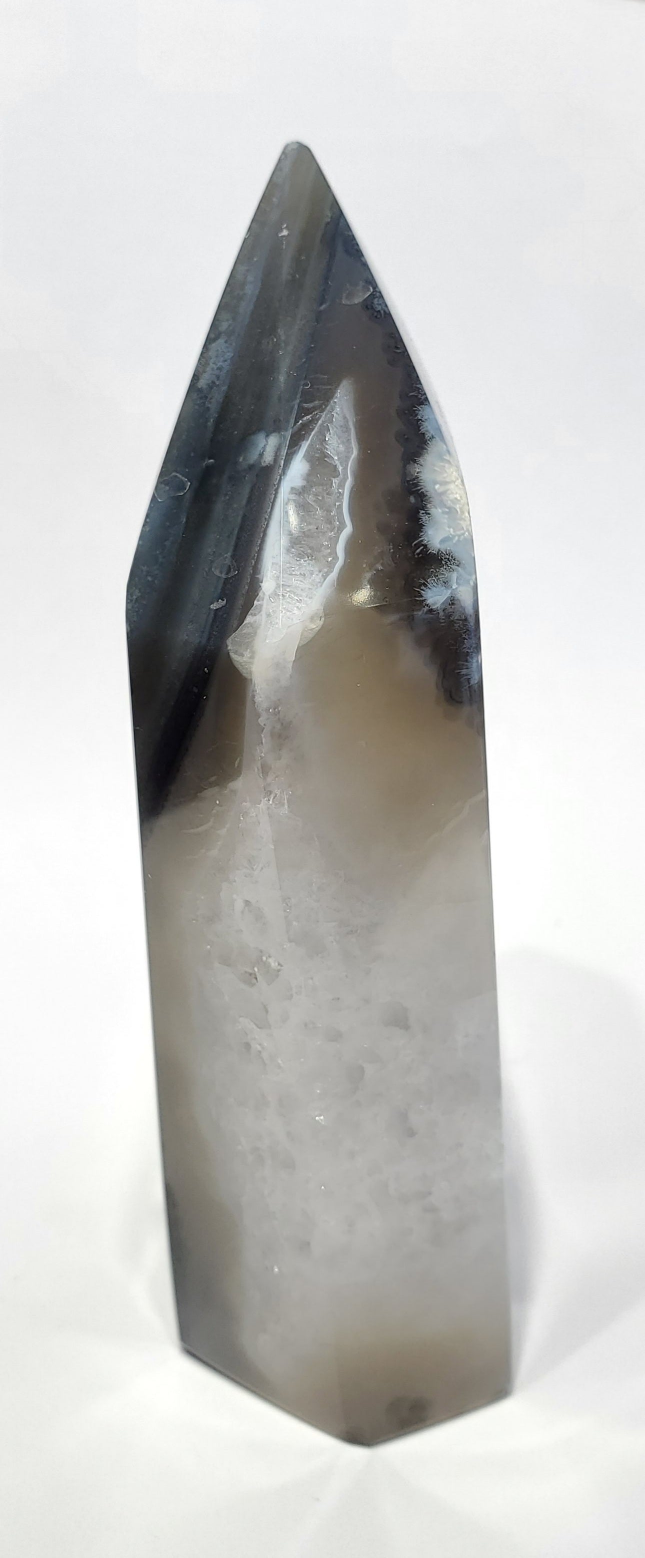 Agate Point with Quartz and Hollandite (Brasil)