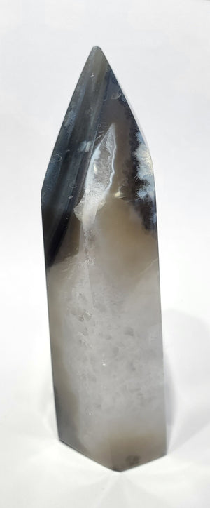 Agate Point with Quartz and Hollandite (Brasil)