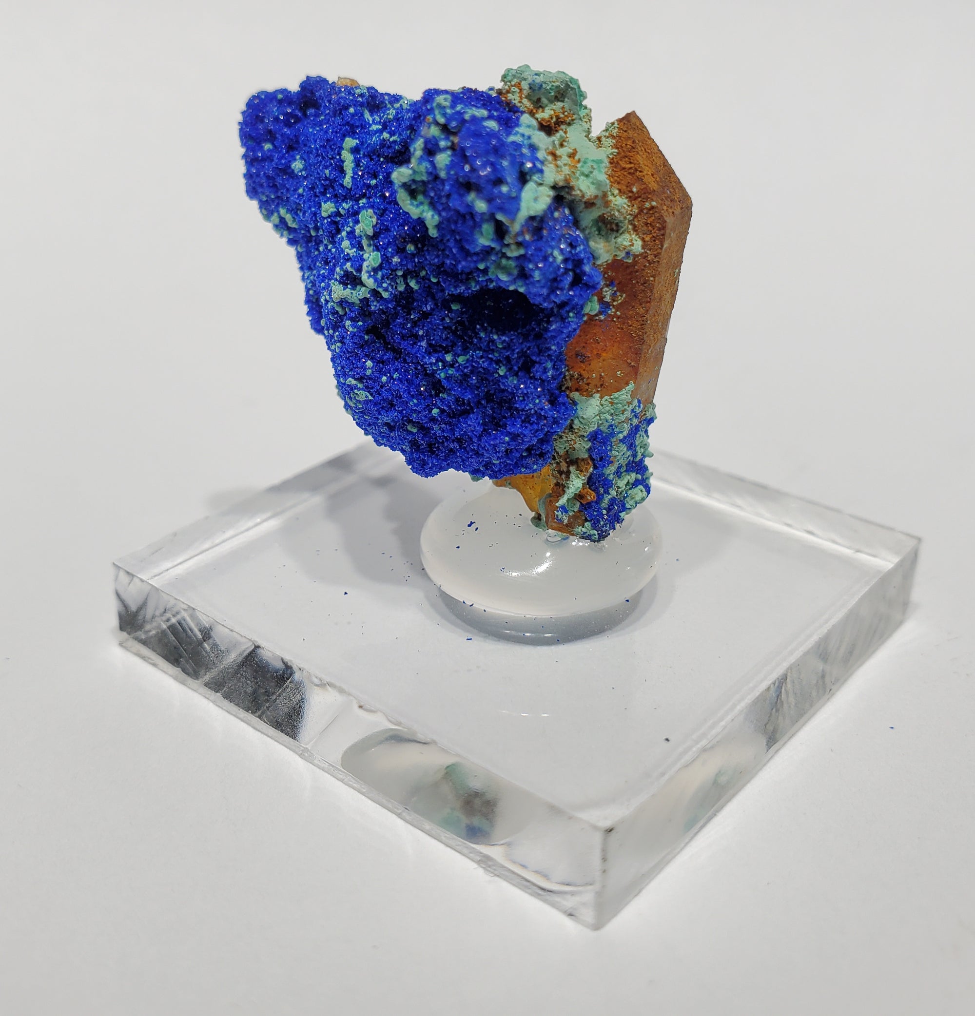 Azurite w/ Malachite and Quartz (Morocco)