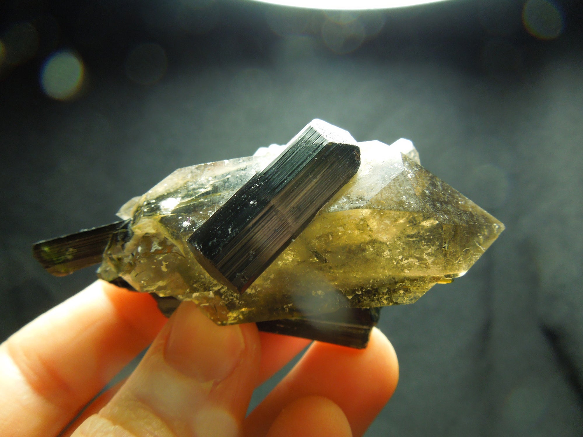 Smoky Quarz w/ Green Tourmaline