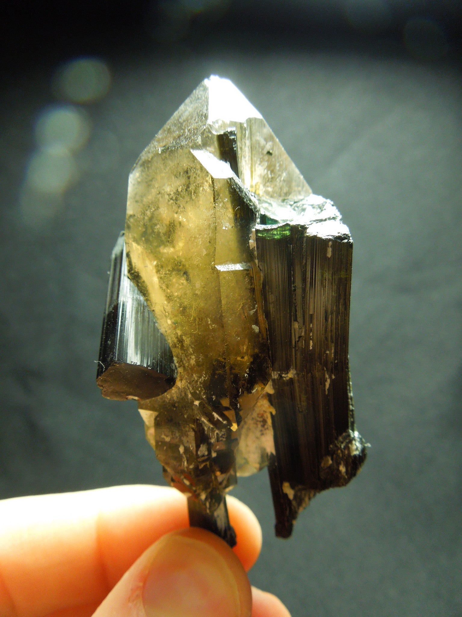 Smoky Quarz w/ Green Tourmaline