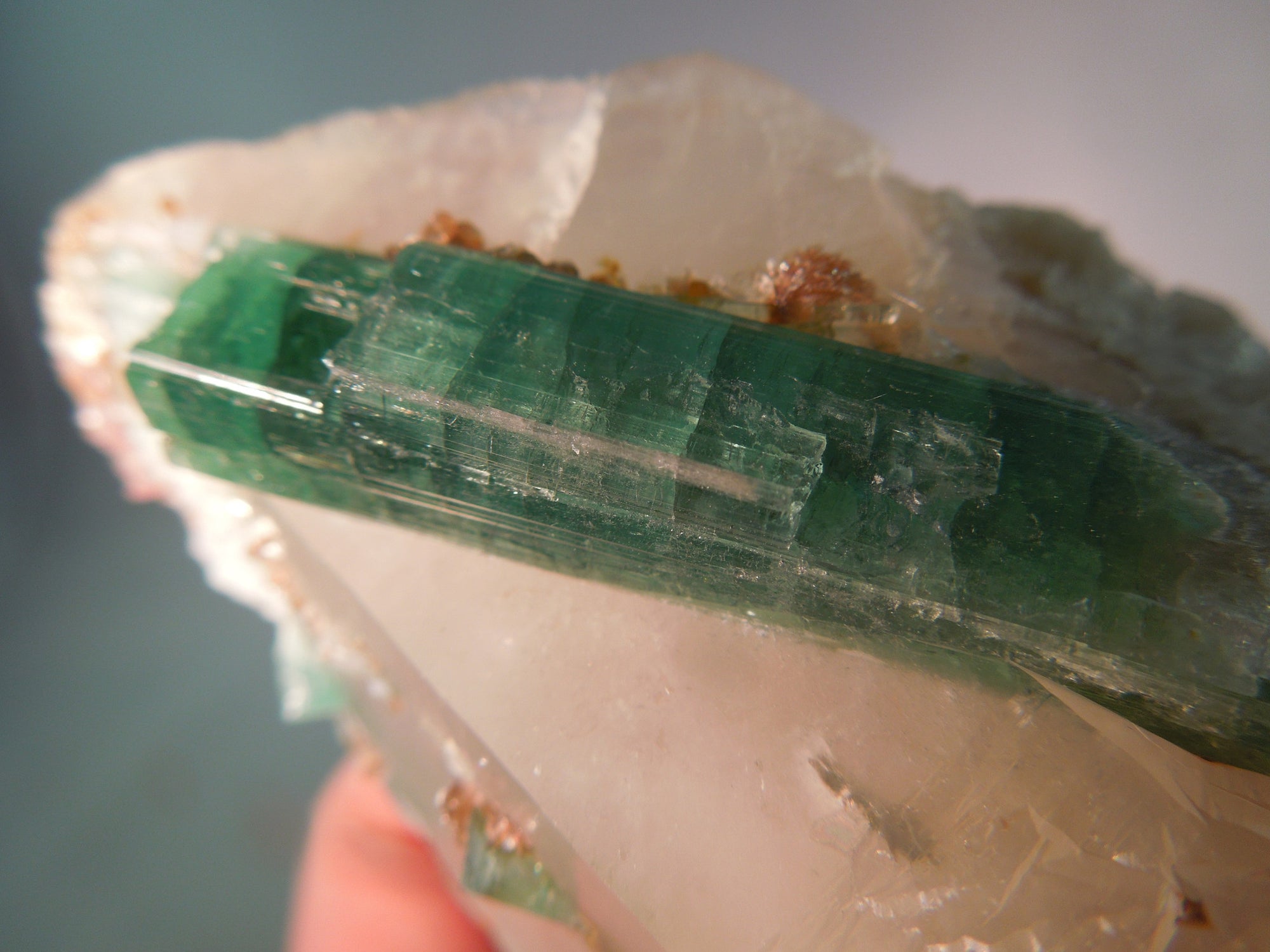Smoky Elestial Quartz w/ Tourmaline & Lepidolite, 1.56 lbs.
