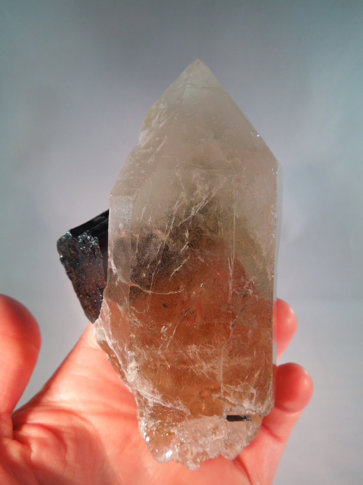 Smoky Citrine w/ Tourmaline, 1.28 lbs.