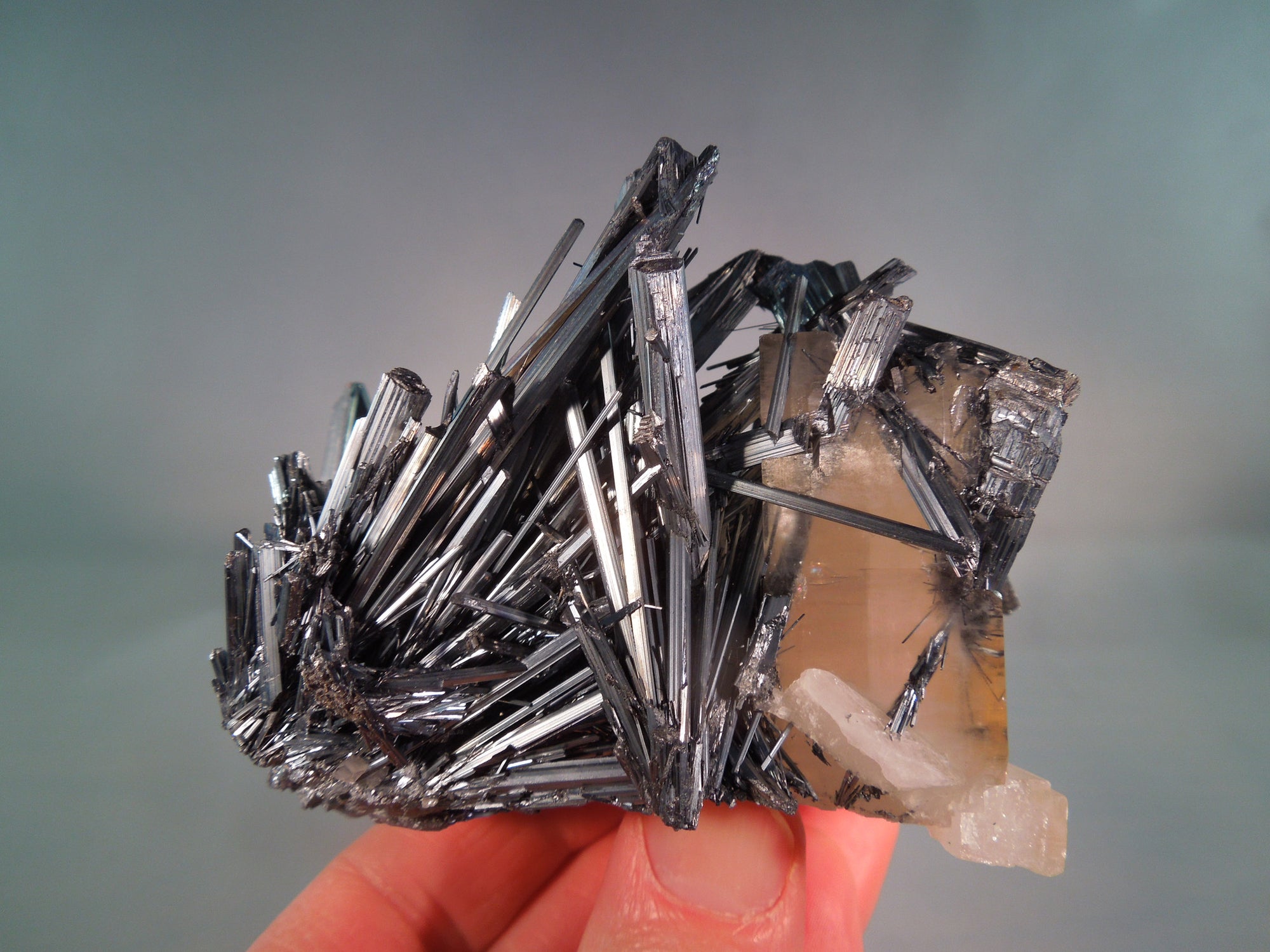 Stibnite w/ Calcite