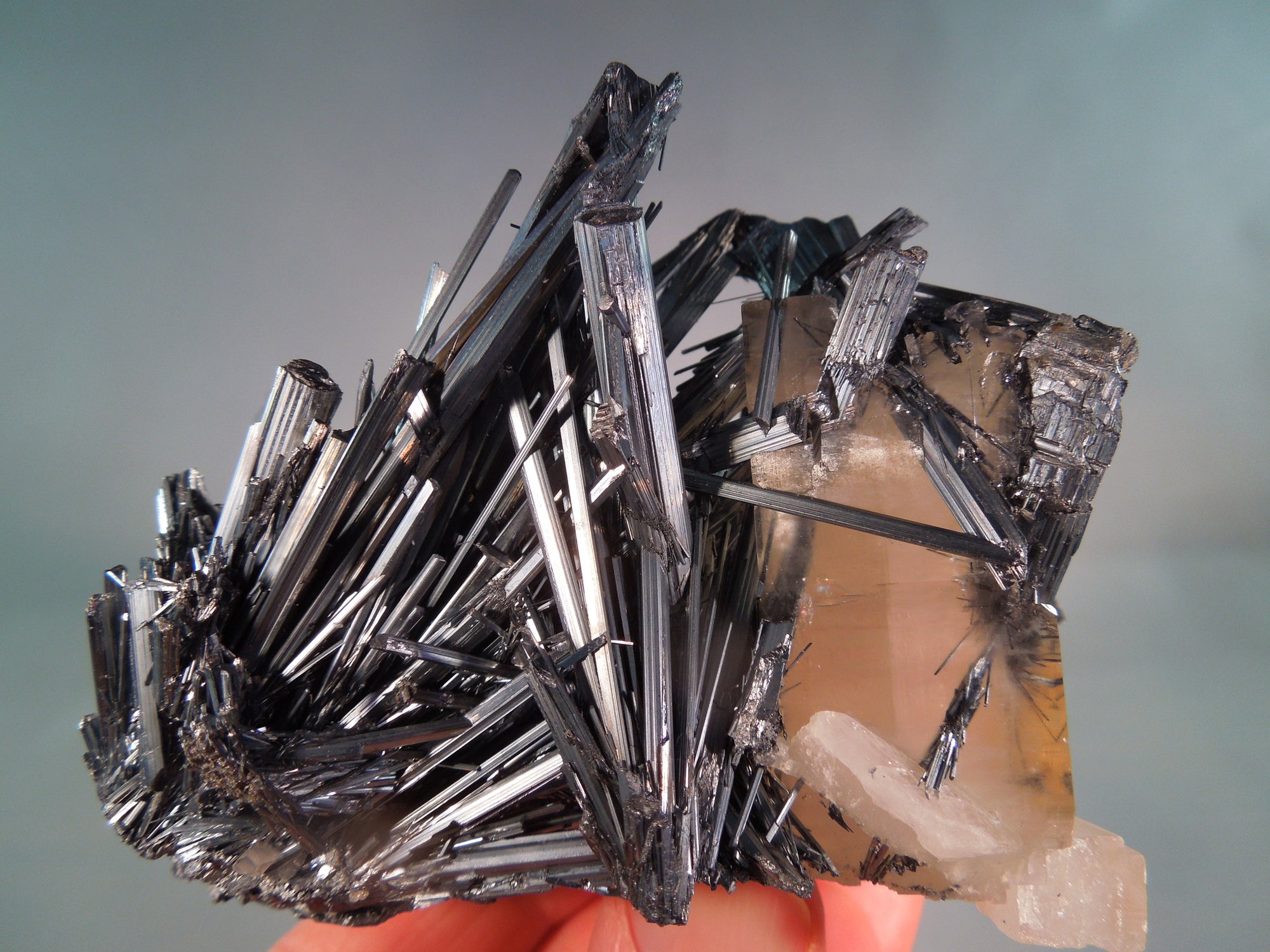 Stibnite w/ Calcite