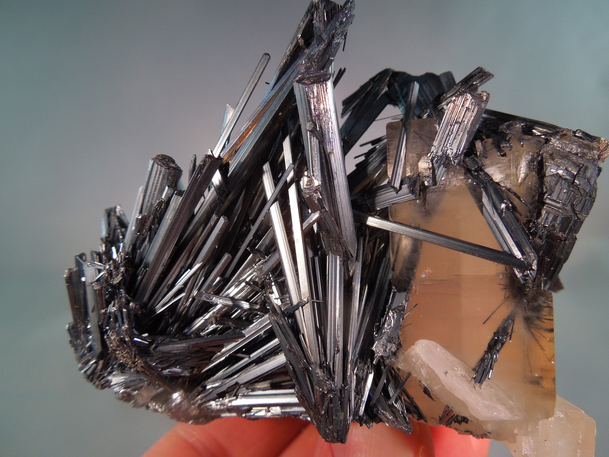 Stibnite w/ Calcite