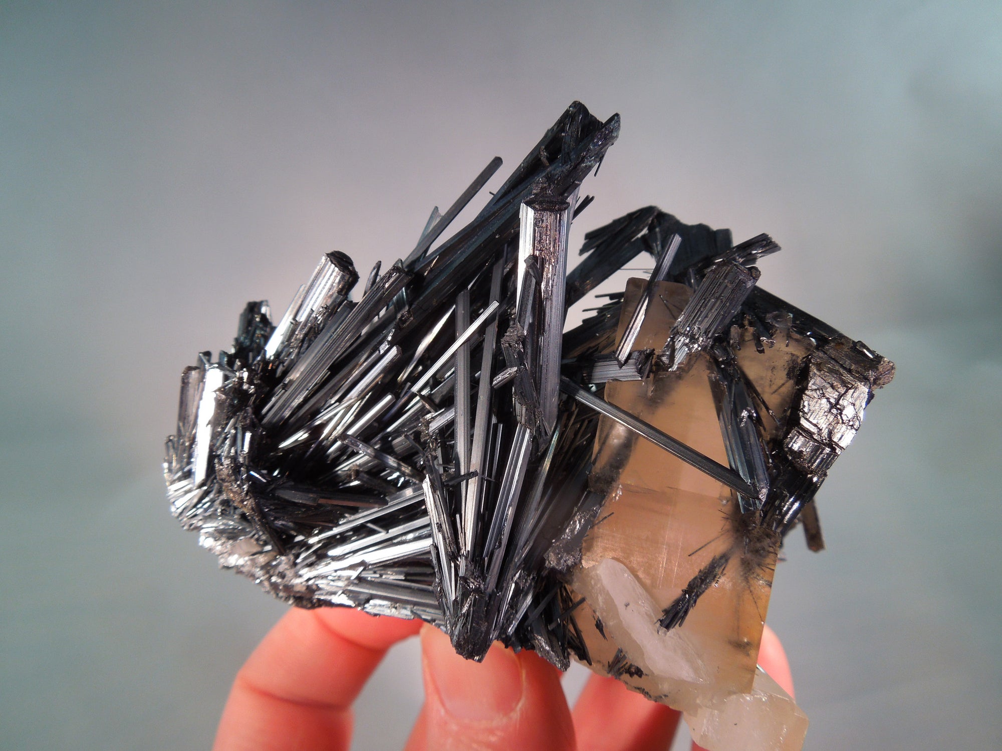 Stibnite w/ Calcite