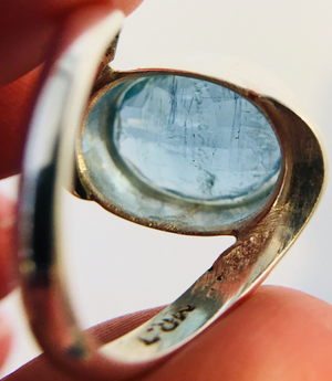 Aquamarine Faceted Ring