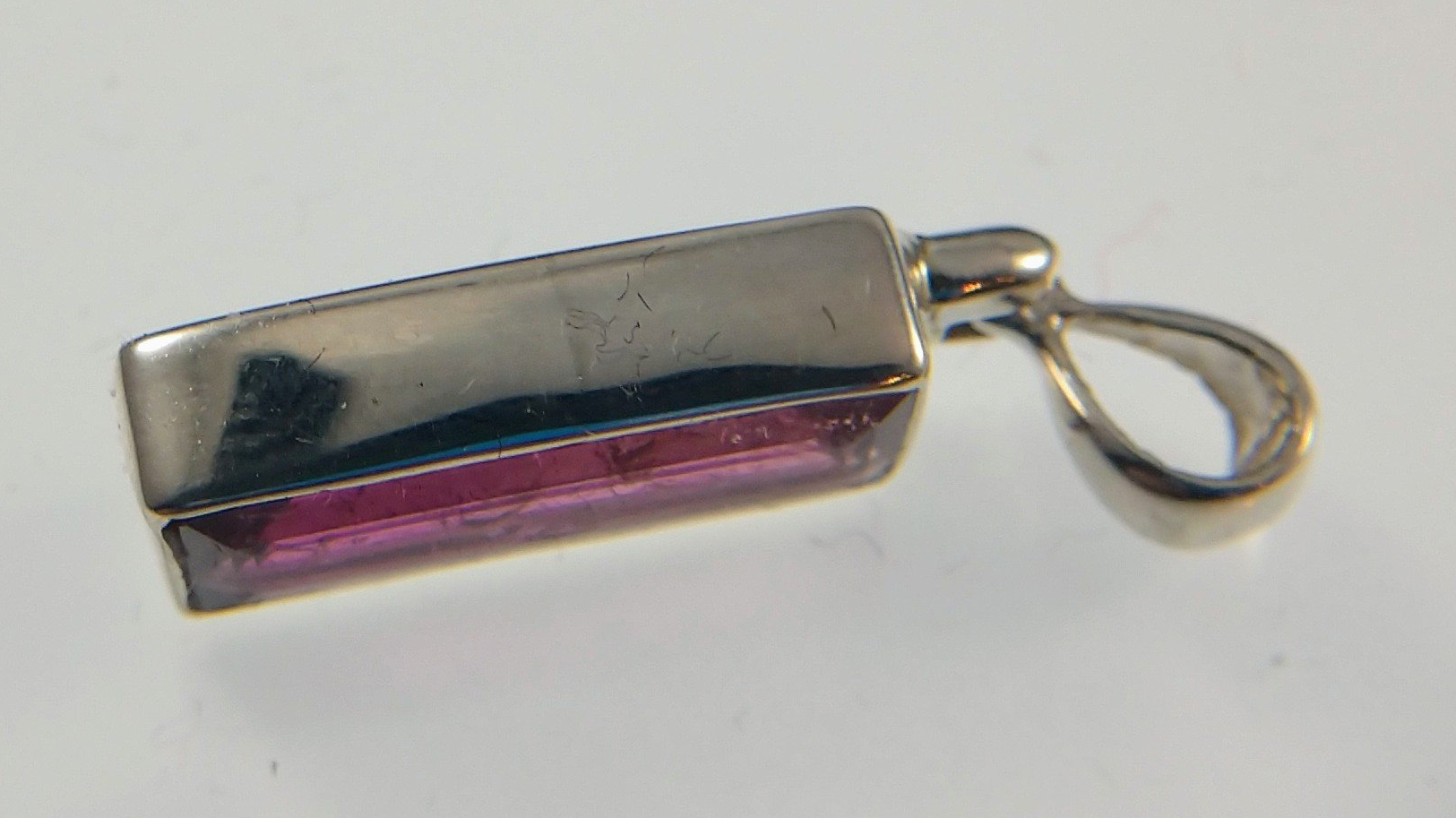Faceted Rubellite Tourmaline Pendant in Sterling Silver