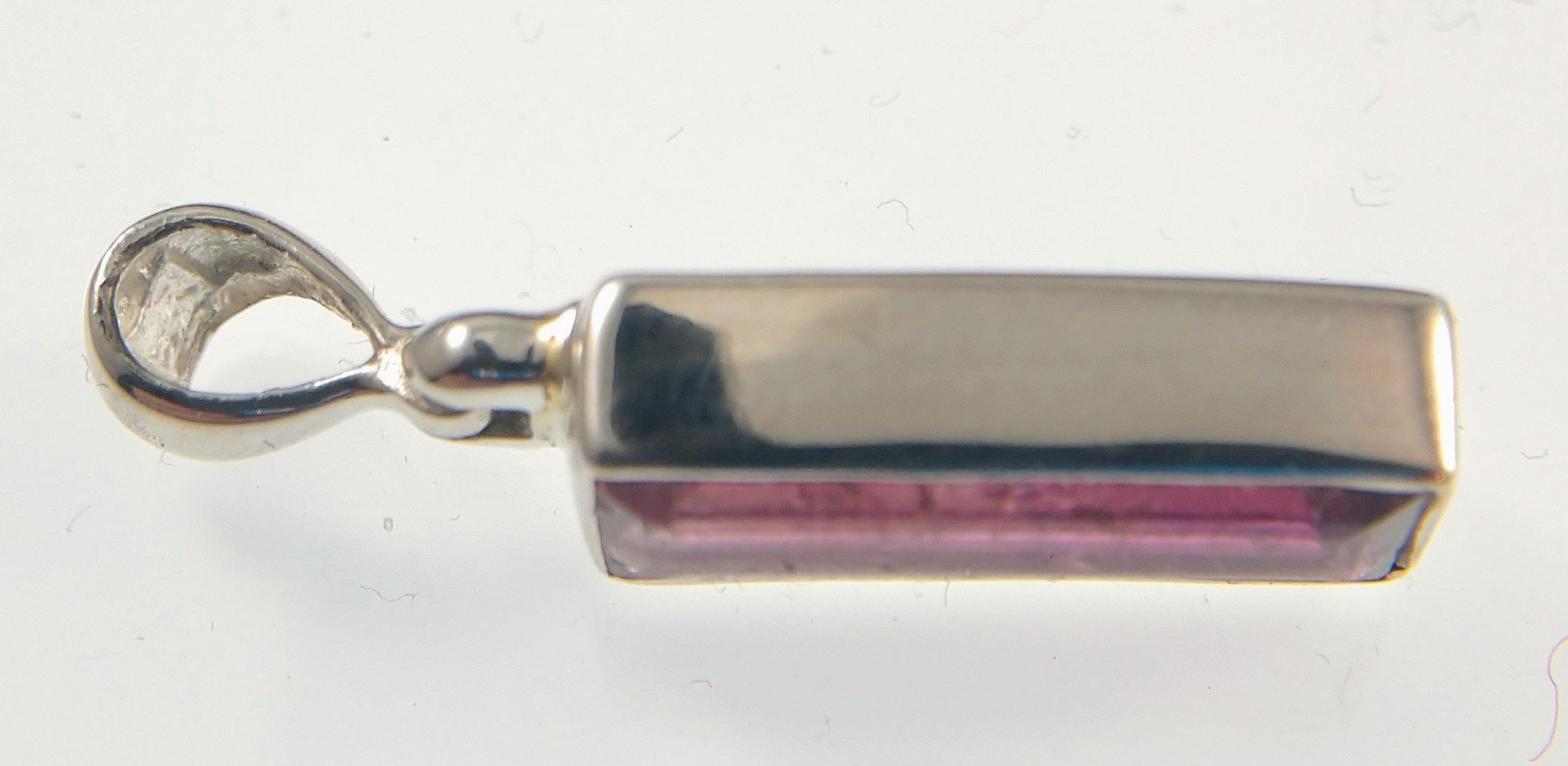 Faceted Rubellite Tourmaline Pendant in Sterling Silver