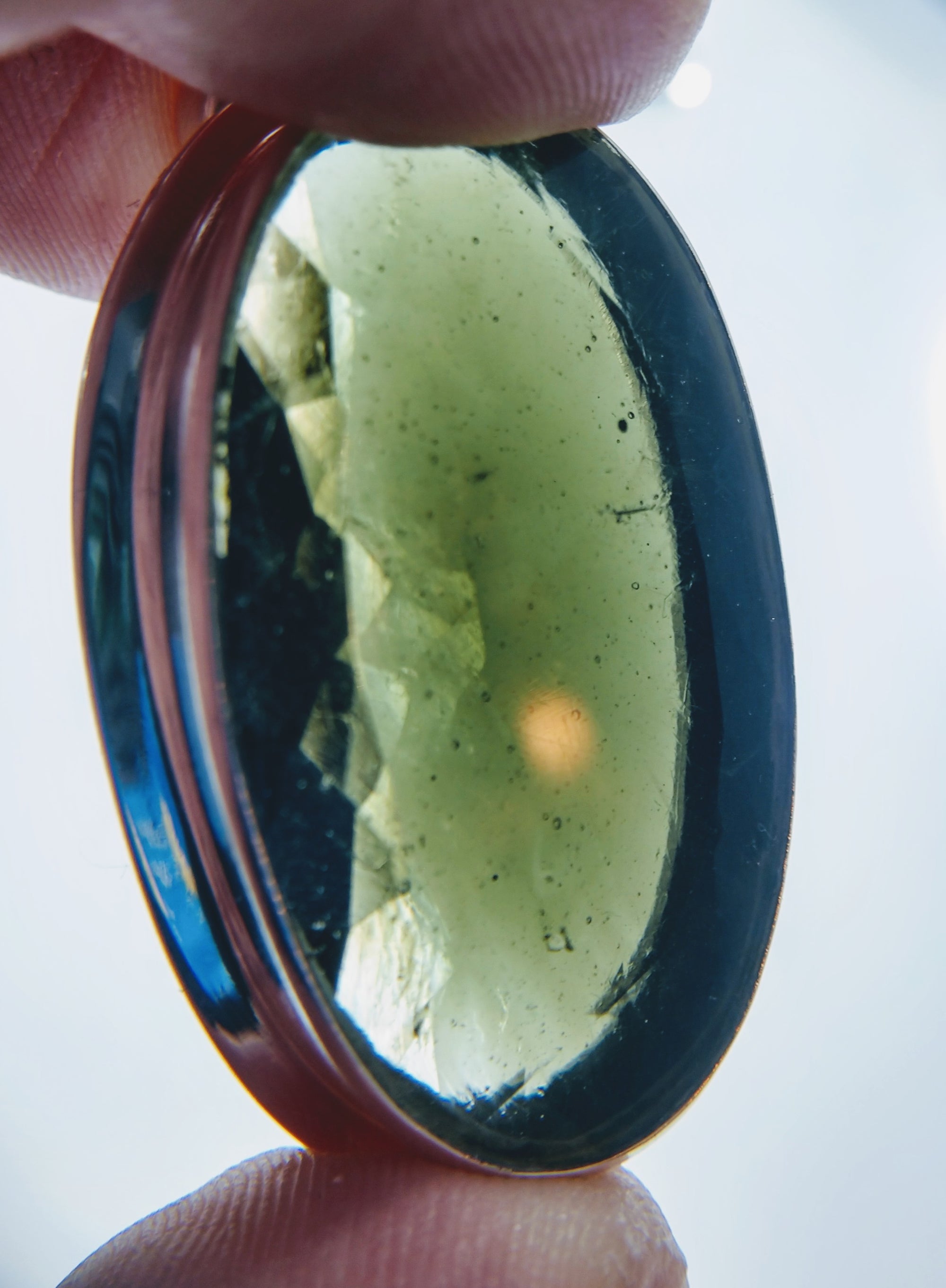 Faceted Moldavite Pendant, 18.7 grams