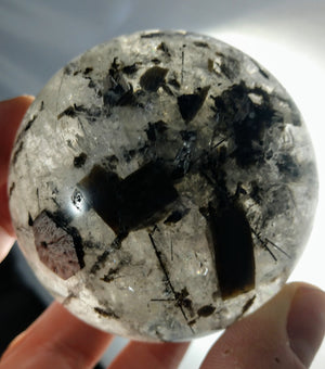 Tourmalinated Quartz Sphere w/ Mica